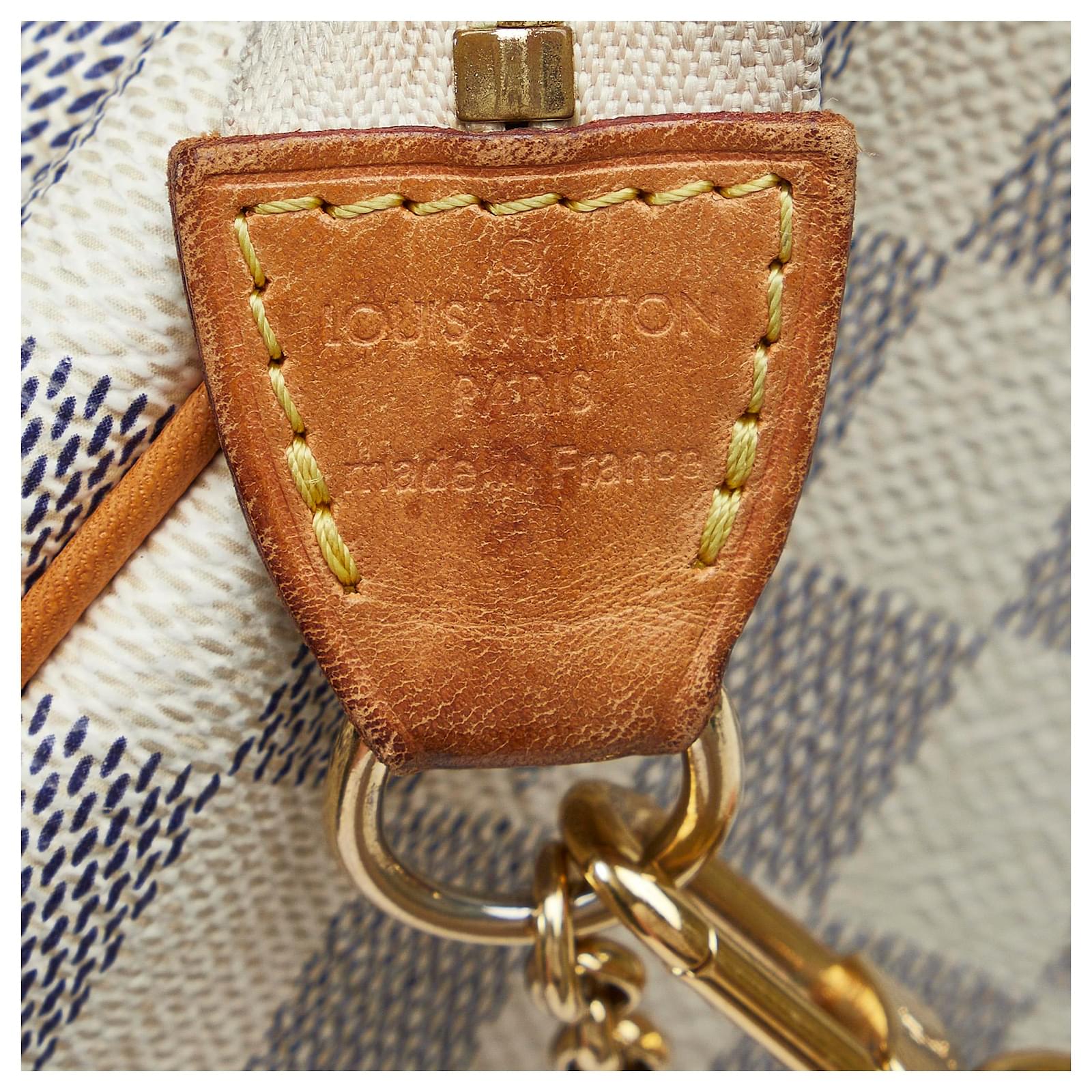 Louis Vuitton White Damier Azur Eva Leather Cloth ref.1006955 - Joli Closet