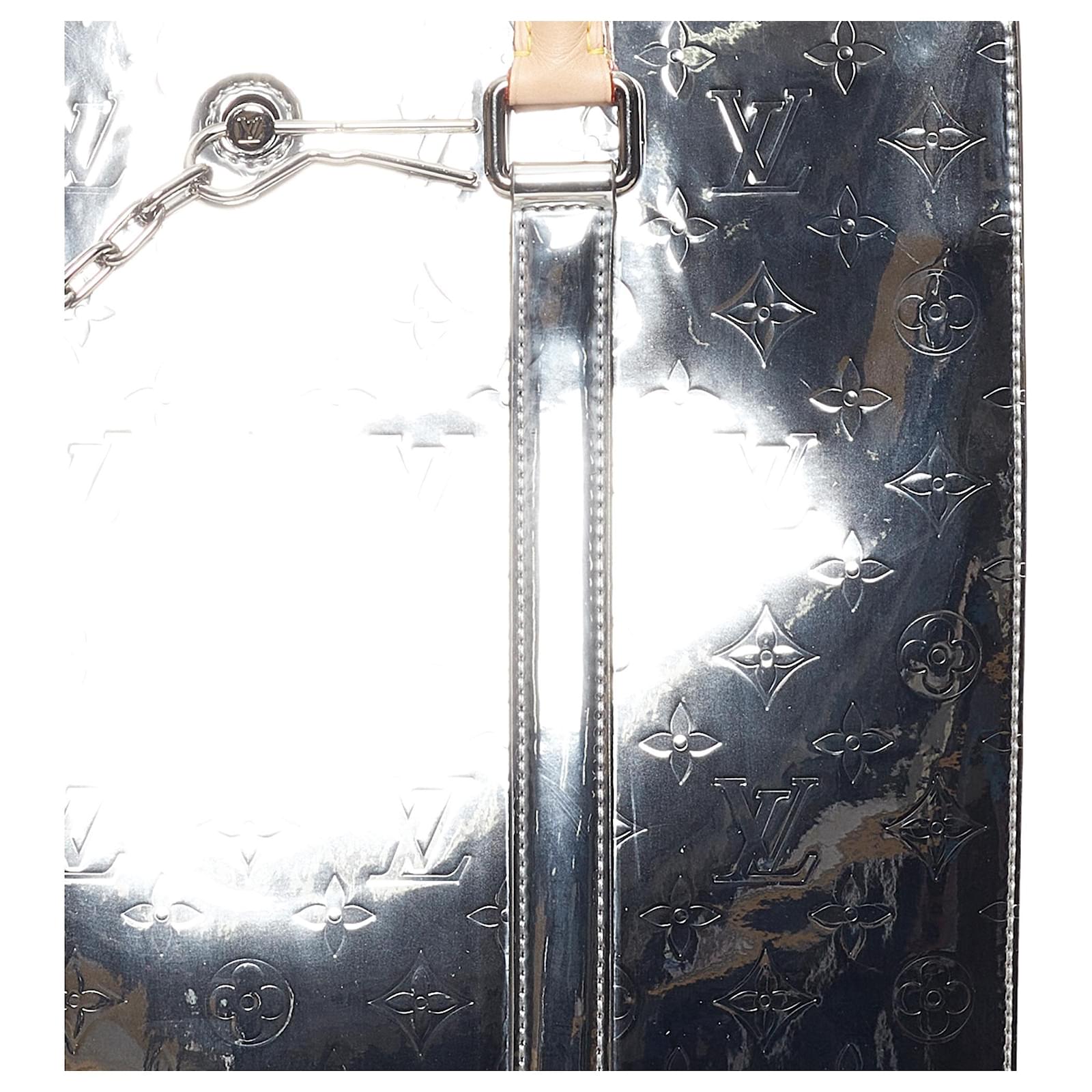 Louis Vuitton Silver Monogram Mirror Sac Plat Brown Silvery Light