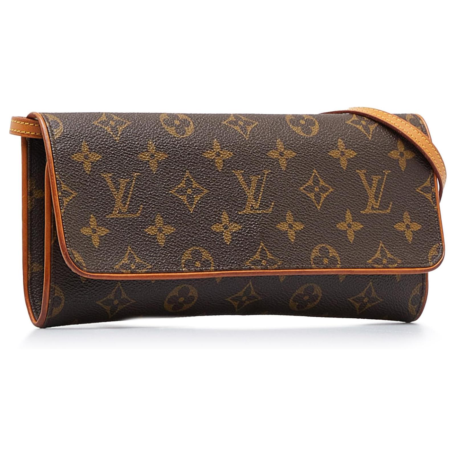 Louis Vuitton Brown Monogram Pochette Twin GM Leather Cloth ref.953561 -  Joli Closet