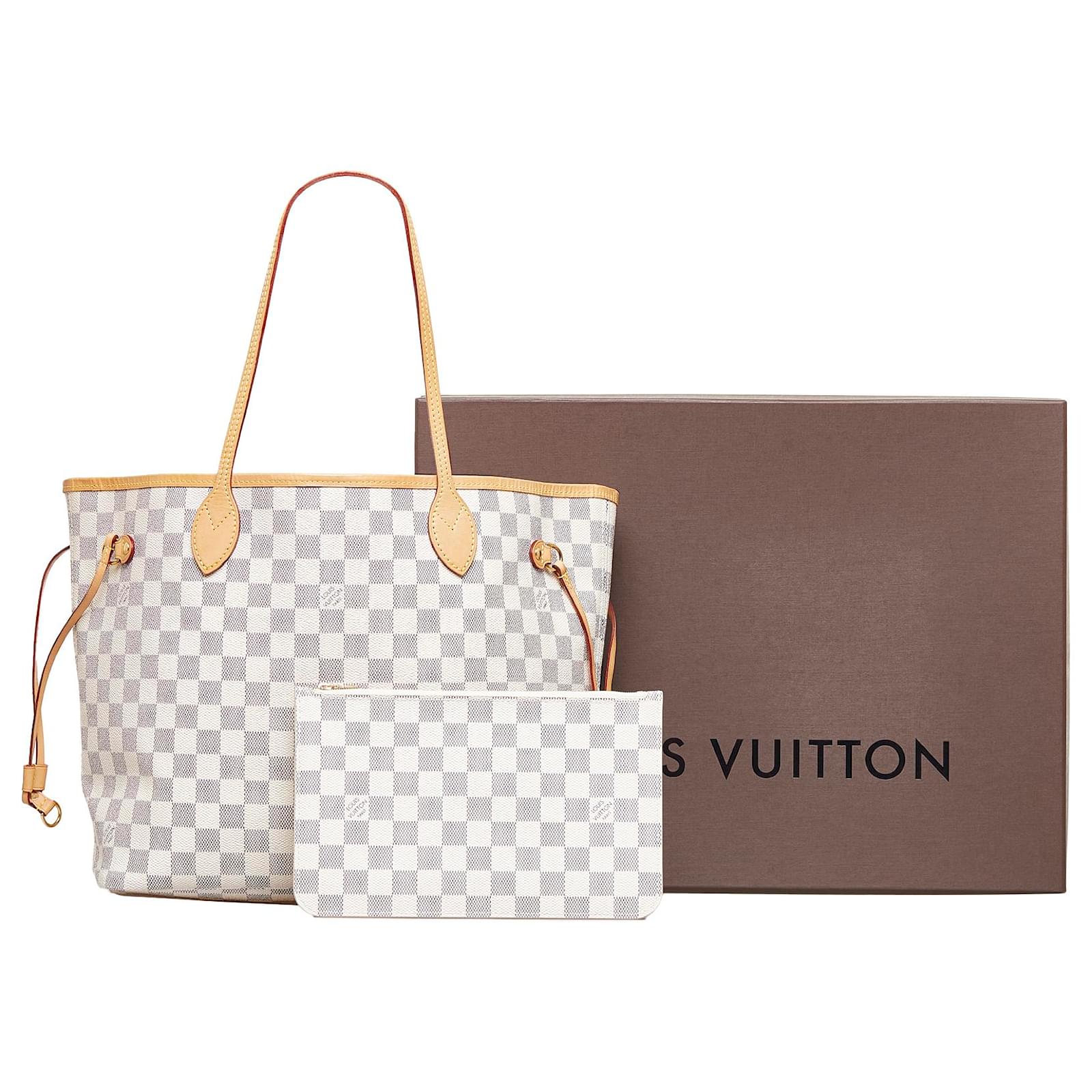 Louis Vuitton White Damier Azur Neverfull MM Cloth ref.953594 - Joli Closet