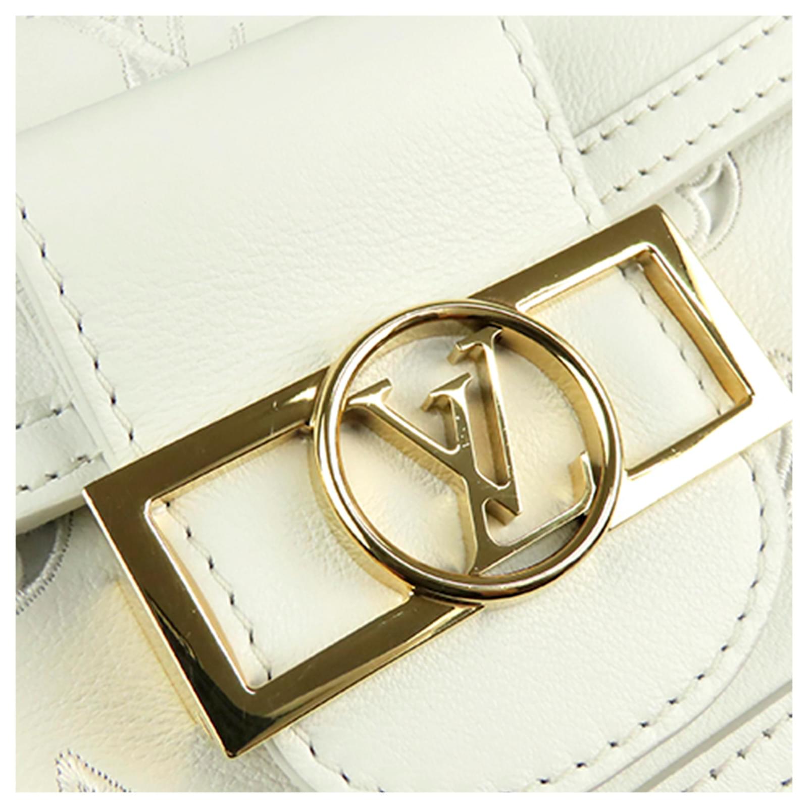 Louis Vuitton White Monogram Dauphine East West Satchel Leather Cloth  Pony-style calfskin ref.953610 - Joli Closet