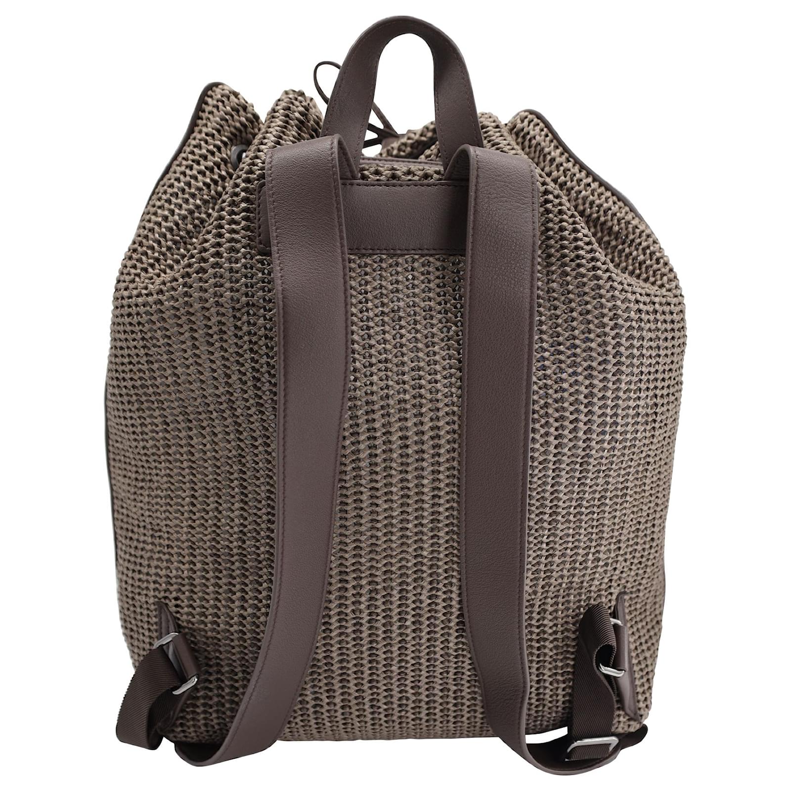 Brunello Cucinelli Interwoven Straw Backpack in Brown Raffia ref.953909 -  Joli Closet