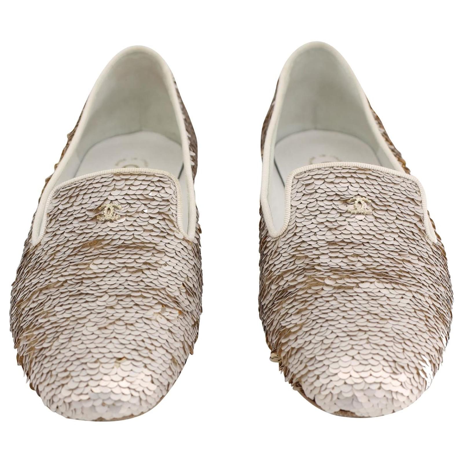 Silver cheap sequin moccasins