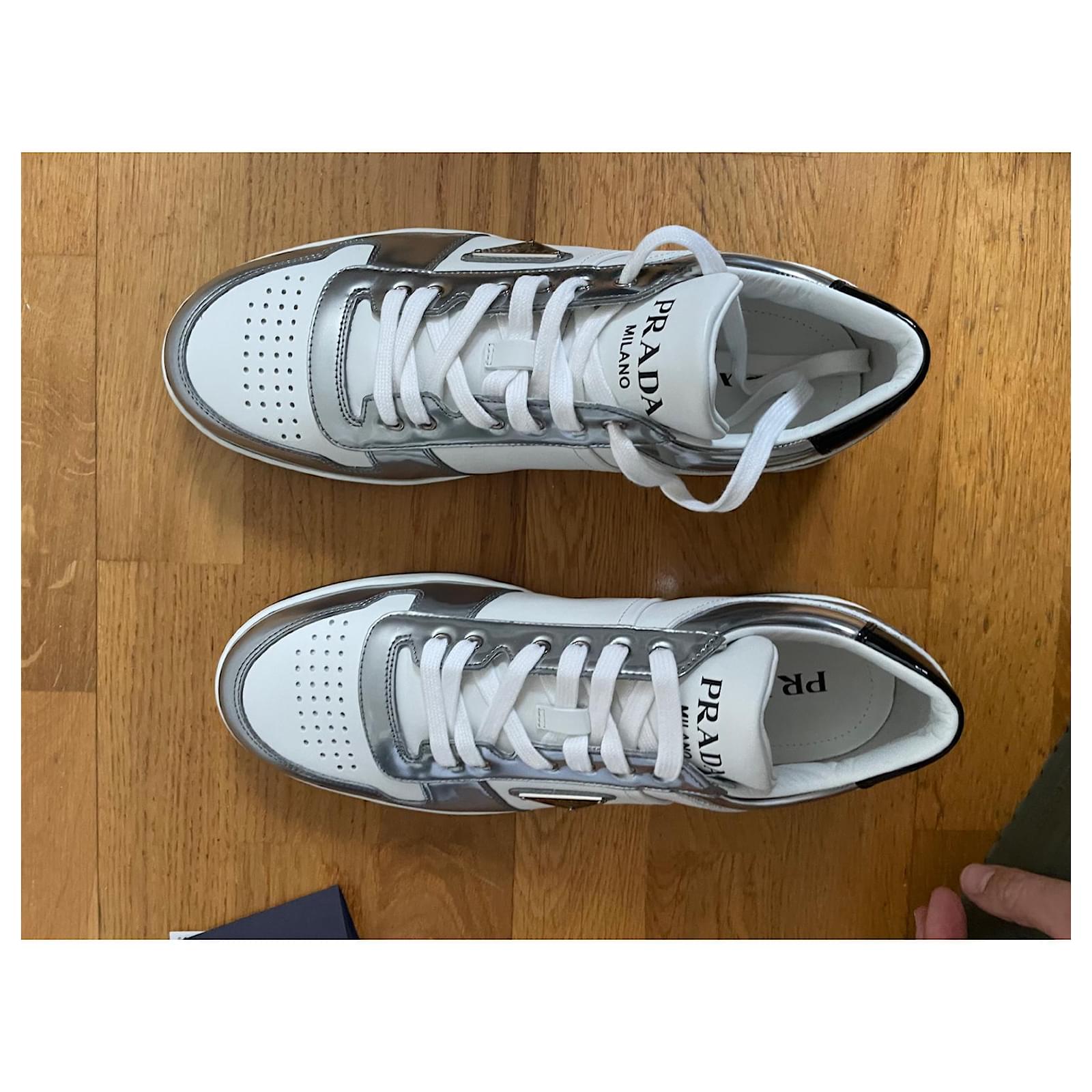 Brand new Prada sneakers Silvery Leather Joli Closet