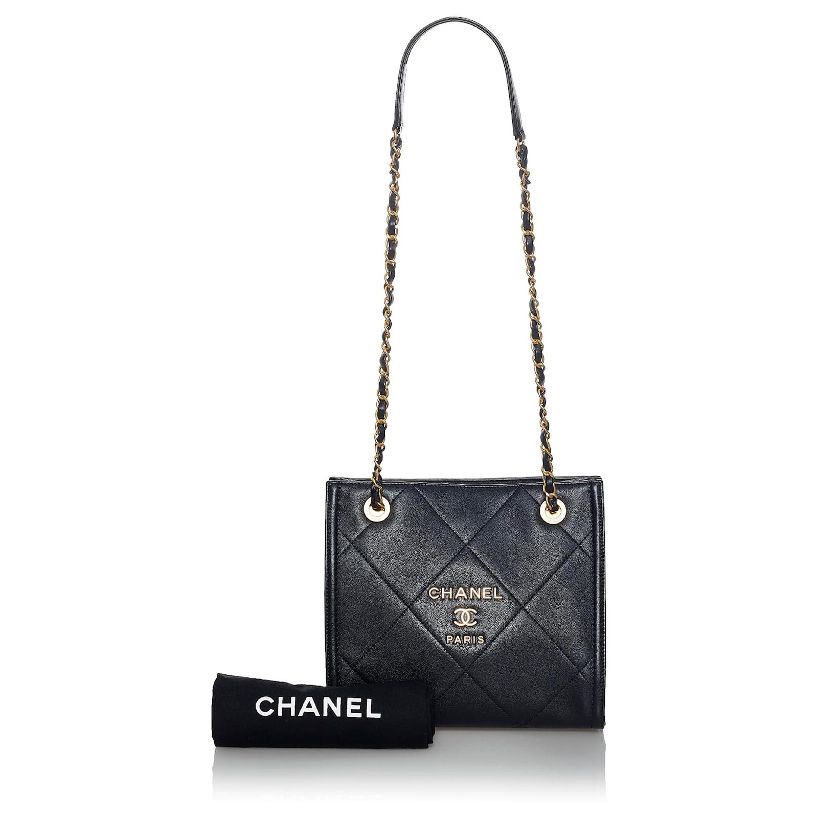 Chanel Black Matelasse Mini Shopper Tote Bag Leather Pony-style calfskin  ref.954605 - Joli Closet