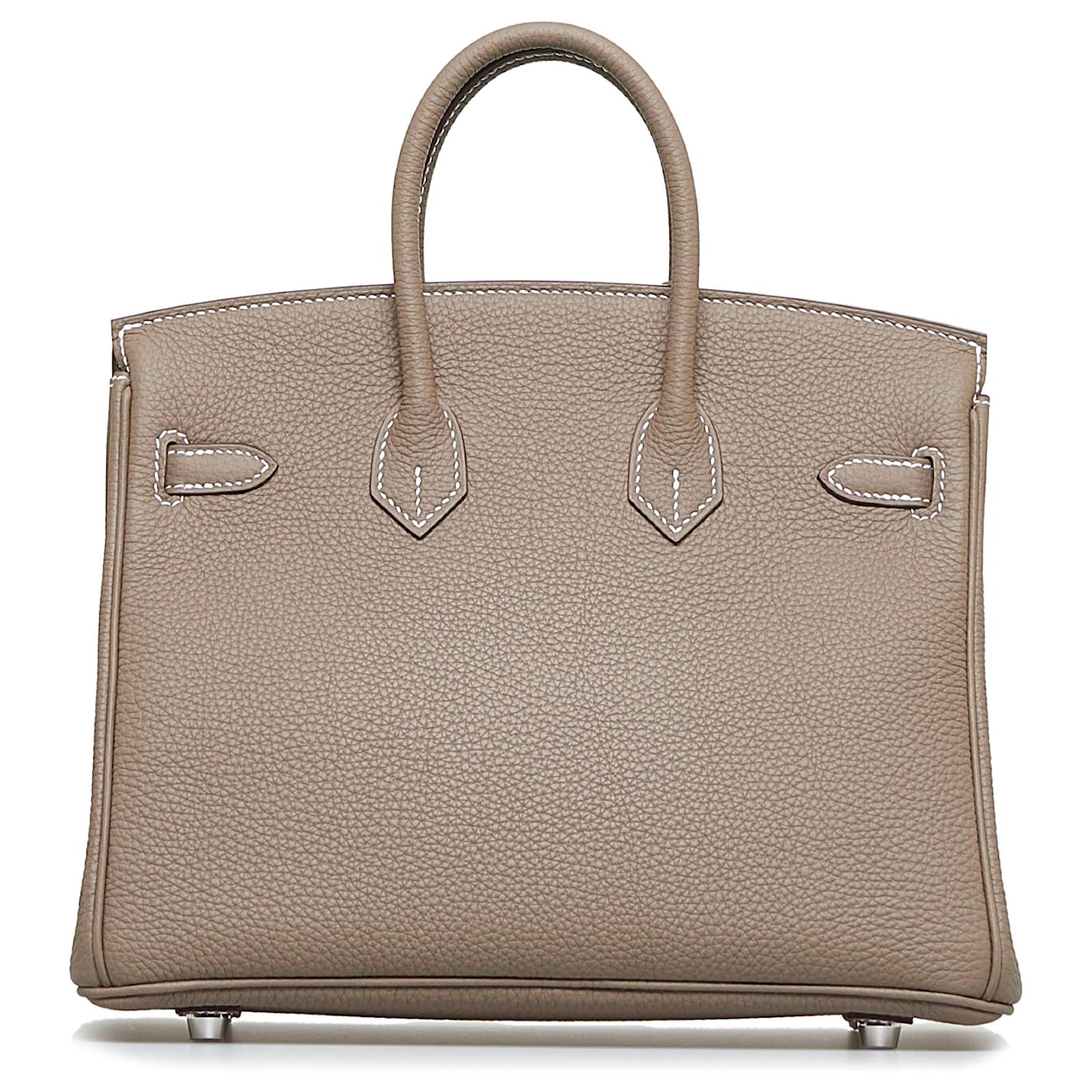 HERMES Birkin 25 Togo Leather Tote Bag Etoupe