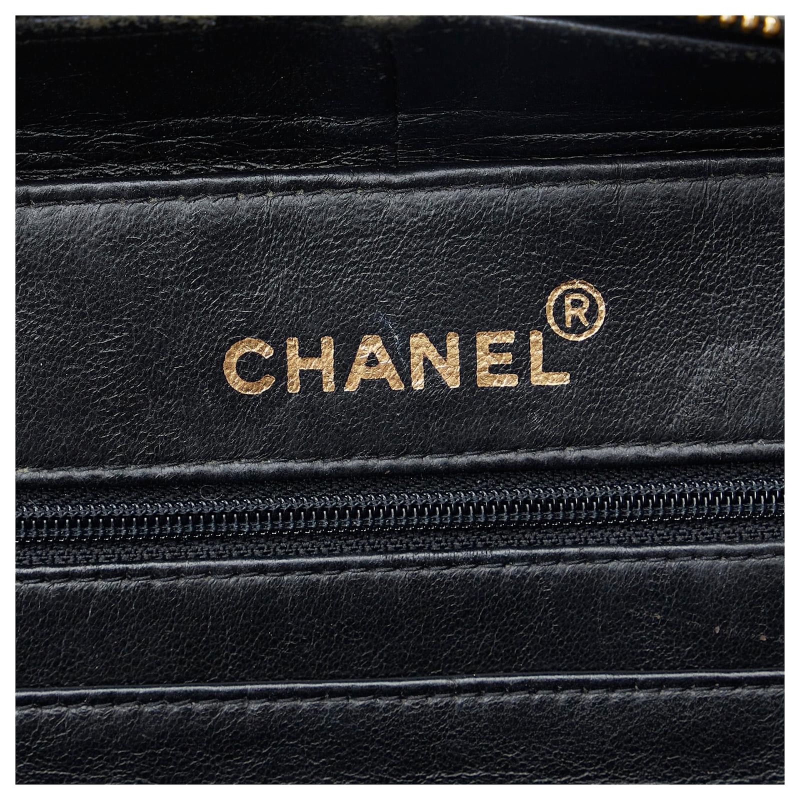 Chanel Black Patent Leather Chain Lunch Box Bag