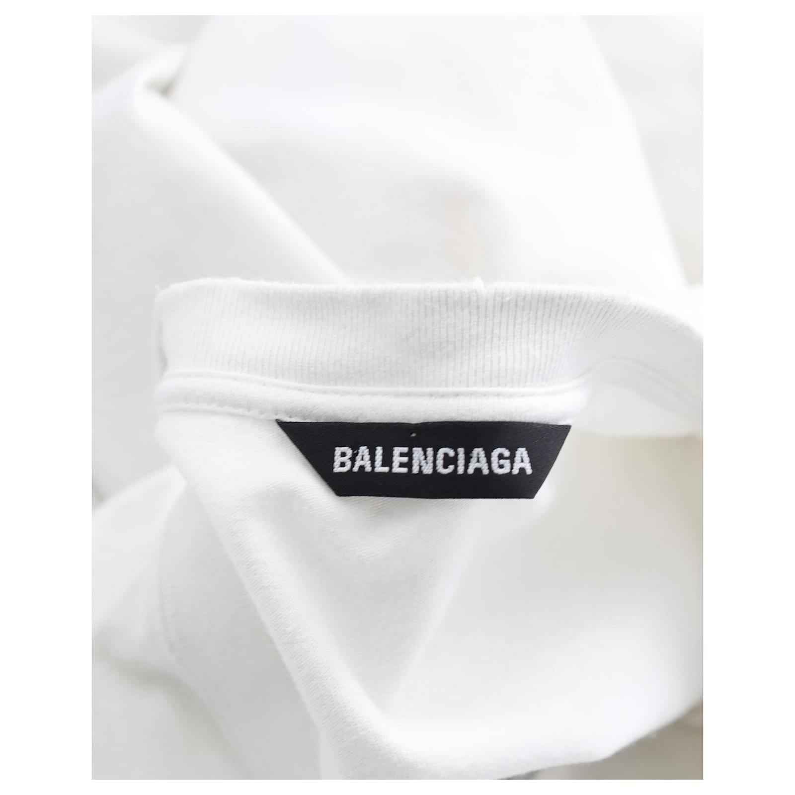 Balenciaga Athletes Oversized T-Shirt in White Organic Cotton ref