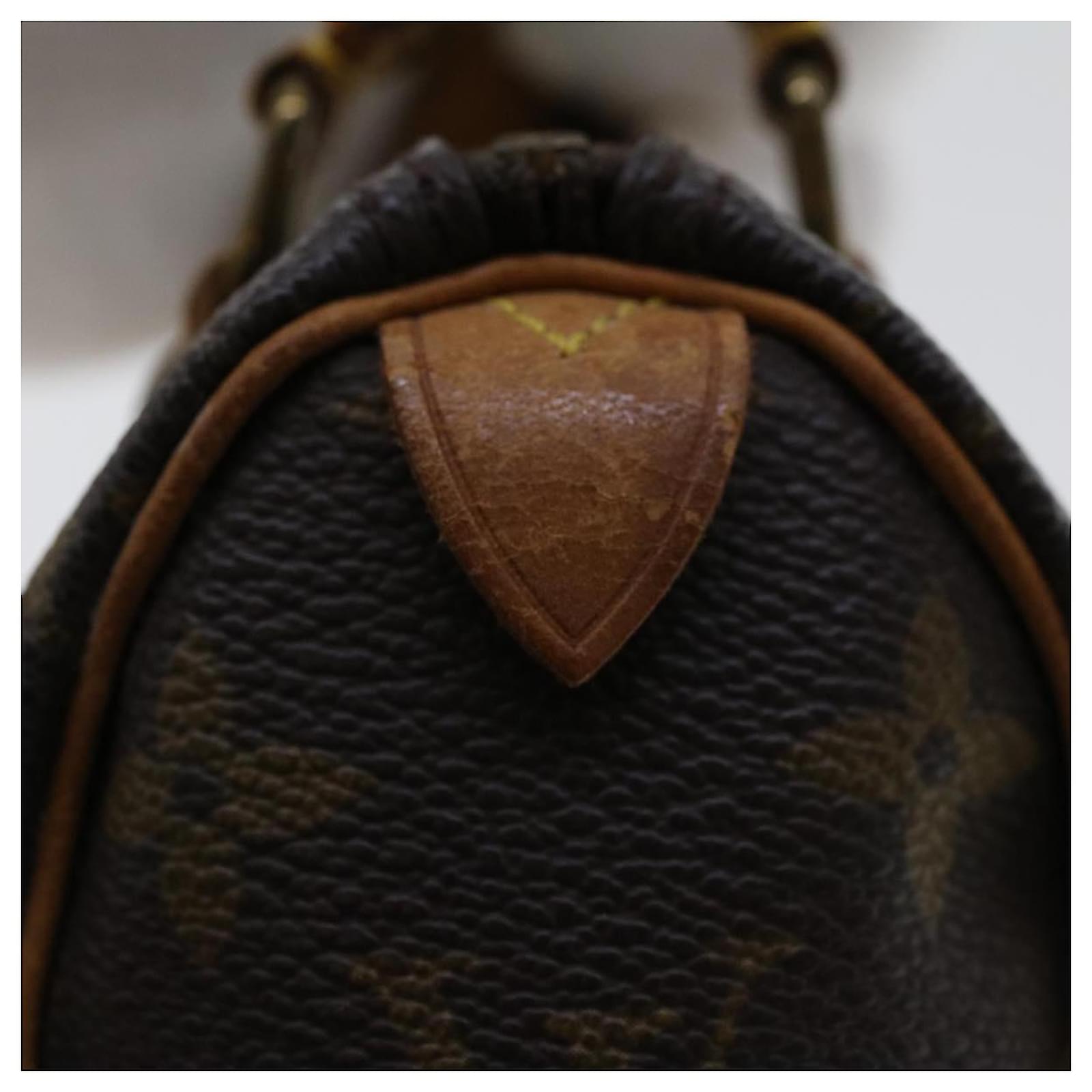 Louis Vuitton Epi Speedy 35 Handbag Boston Bag M42993 Kenya Brown Leat