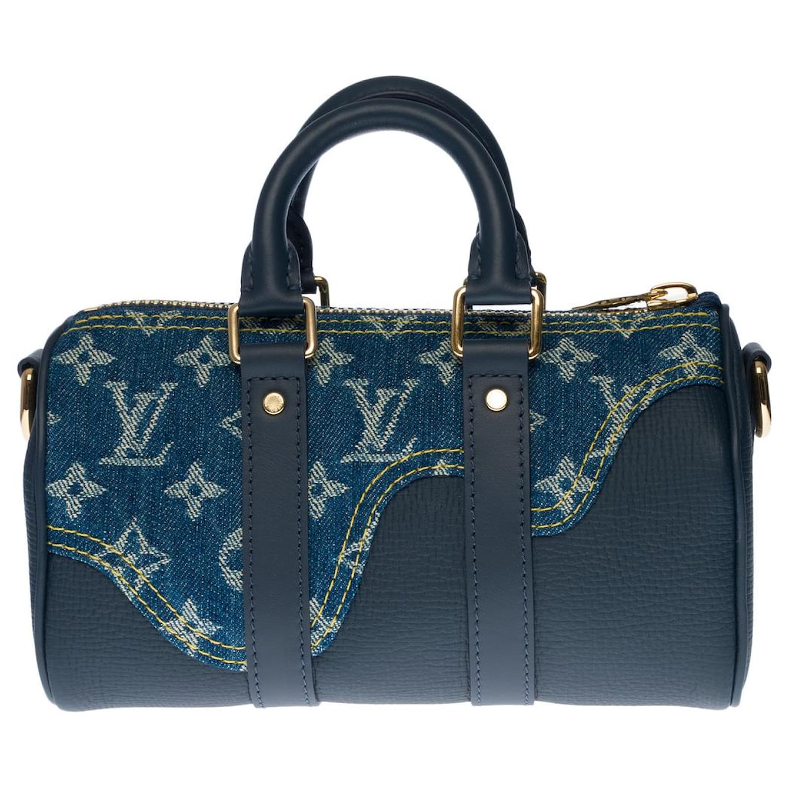 Louis Vuitton Keepall Bandouliere 50 Nigo Blue Denim Drip Monogram