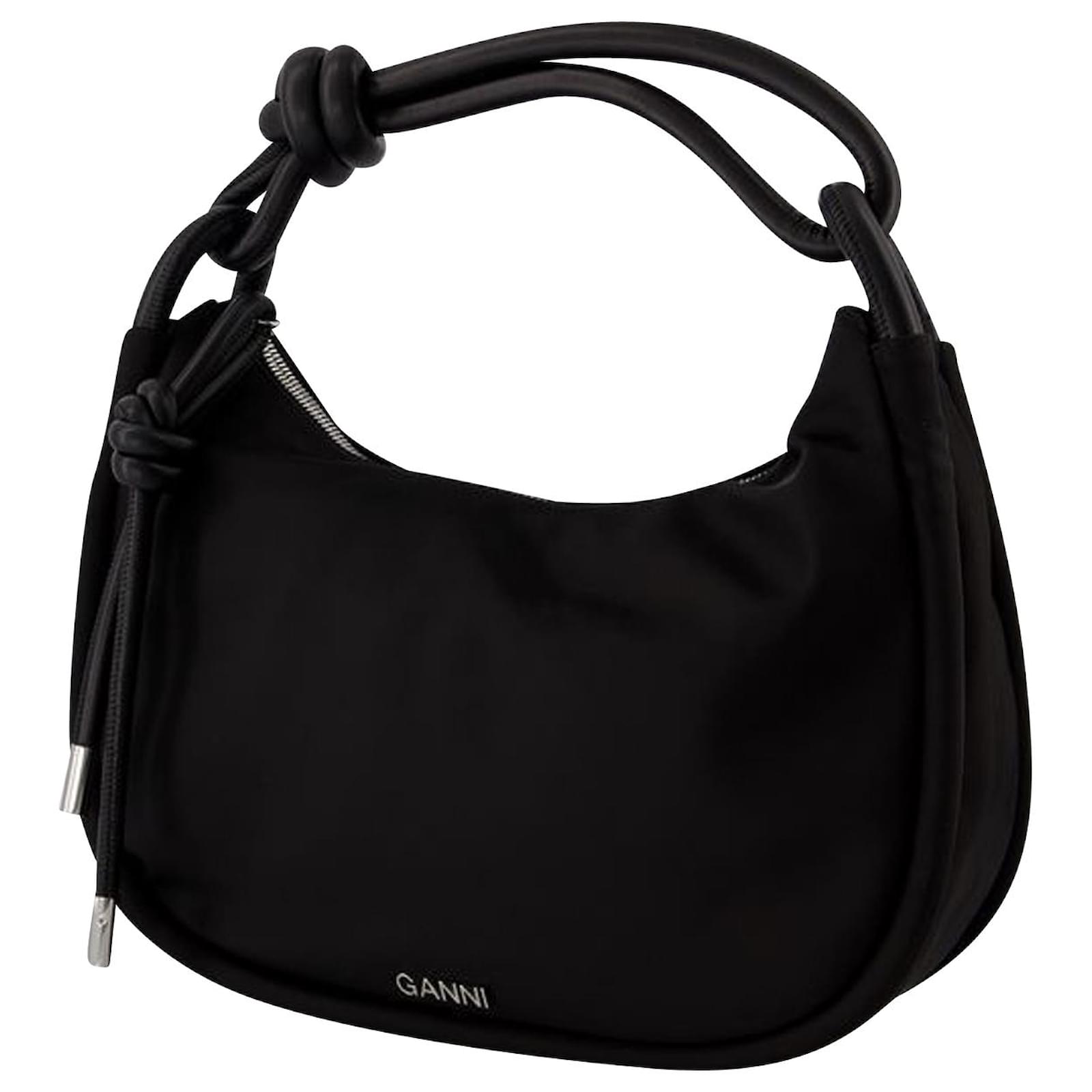 Ganni Knot Baguette Bag in Black