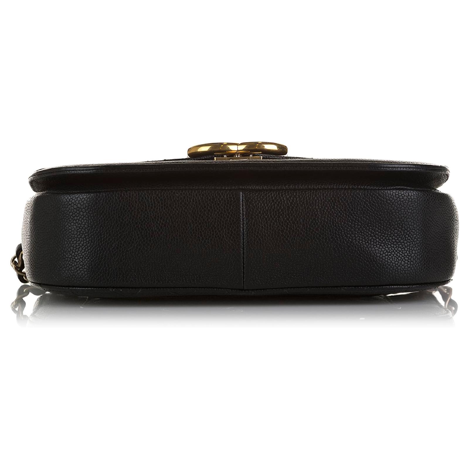 Chanel Black Caviar Thread Around Flap Leather ref.956166 - Joli Closet