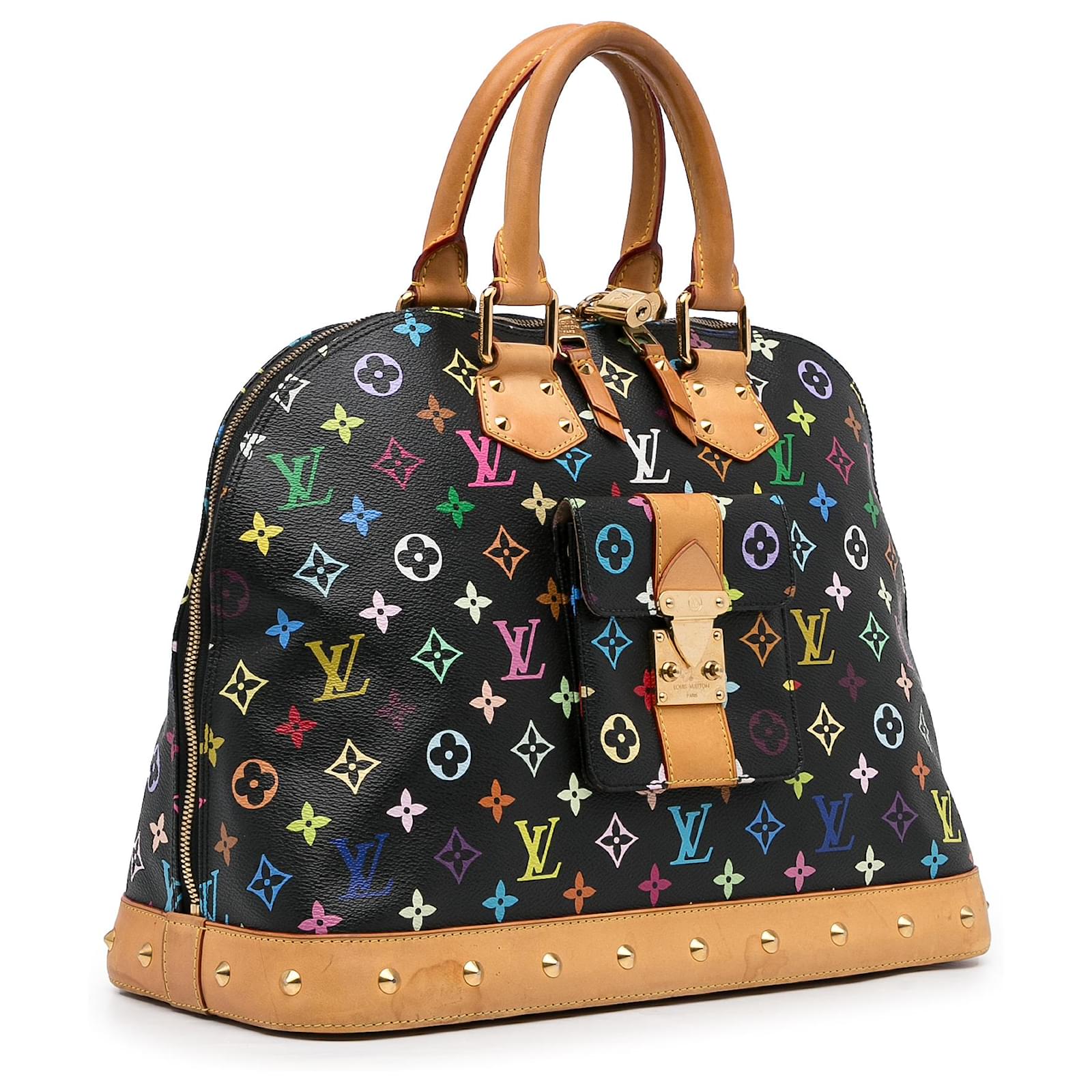 Louis Vuitton, Bags, Authentic Louis Vuitton Monogram Multicolor Alma  Black Handbag