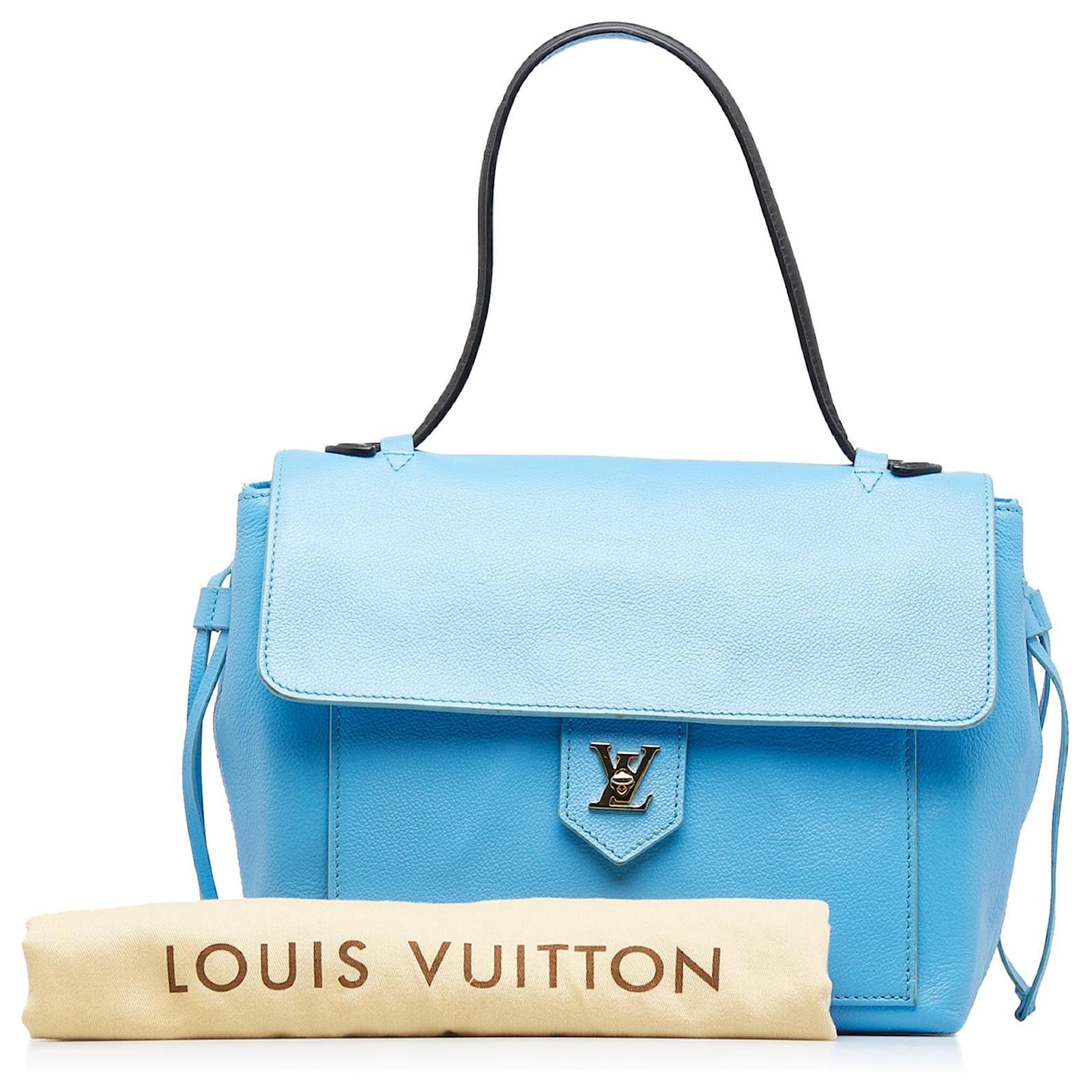 LOUIS VUITTON Women's Lockme Bucket Leather in Blue