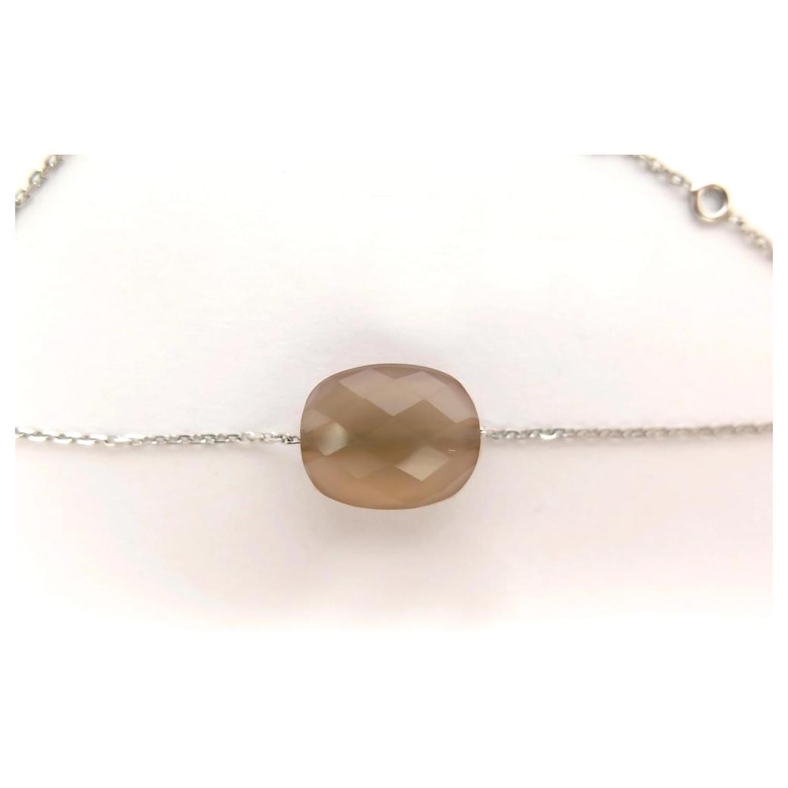 BRACELET MORGANNE BELLO CUSHION FRIANDISE WHITE GOLD 14-17 QUARTZ