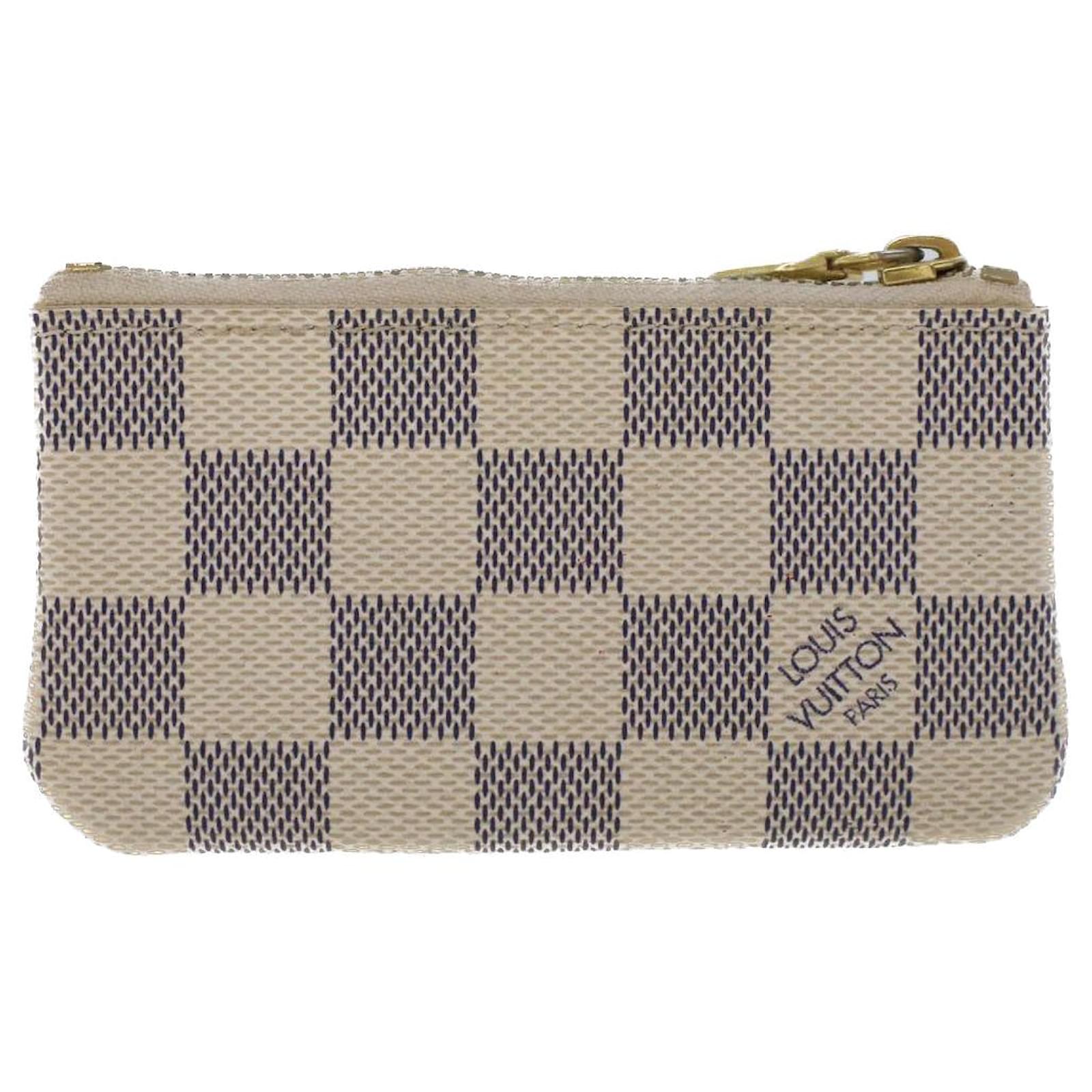 Louis Vuitton Key Pouch Damier Azur White/Blue in Canvas with Brass