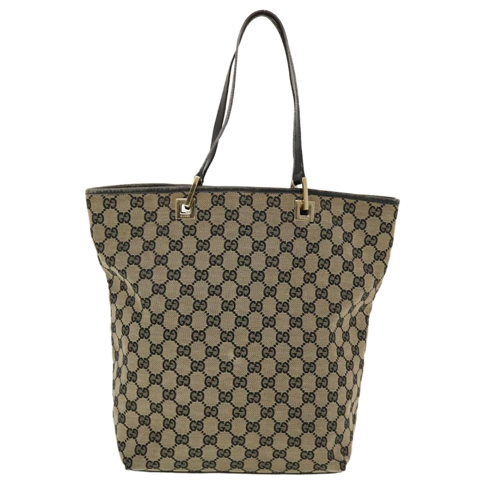 Gucci Abbey Monogram GG Canvas and Leather Tote Green & Black Colors