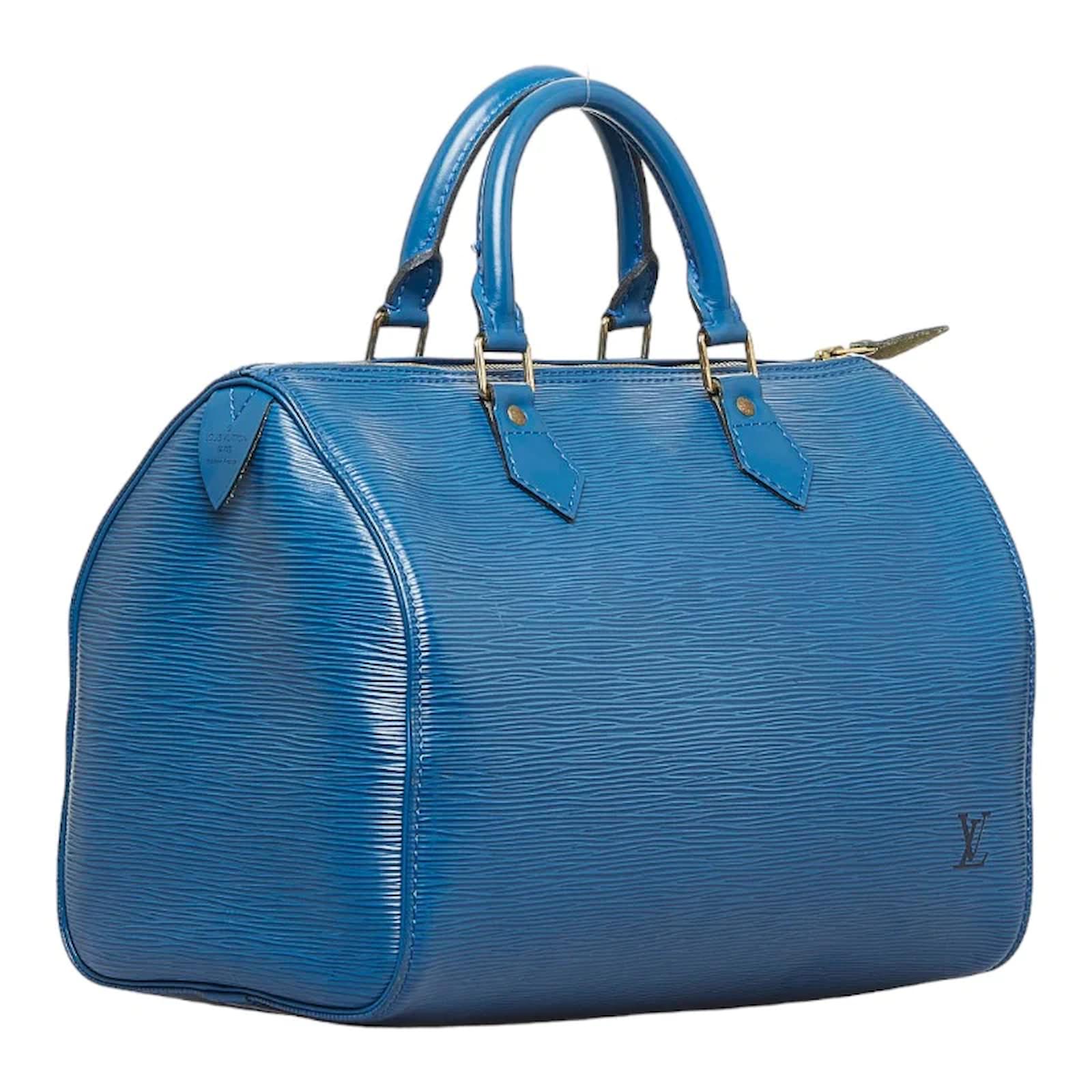 Louis Vuitton Epi Speedy 30 M43005 Blue Leather Pony-style