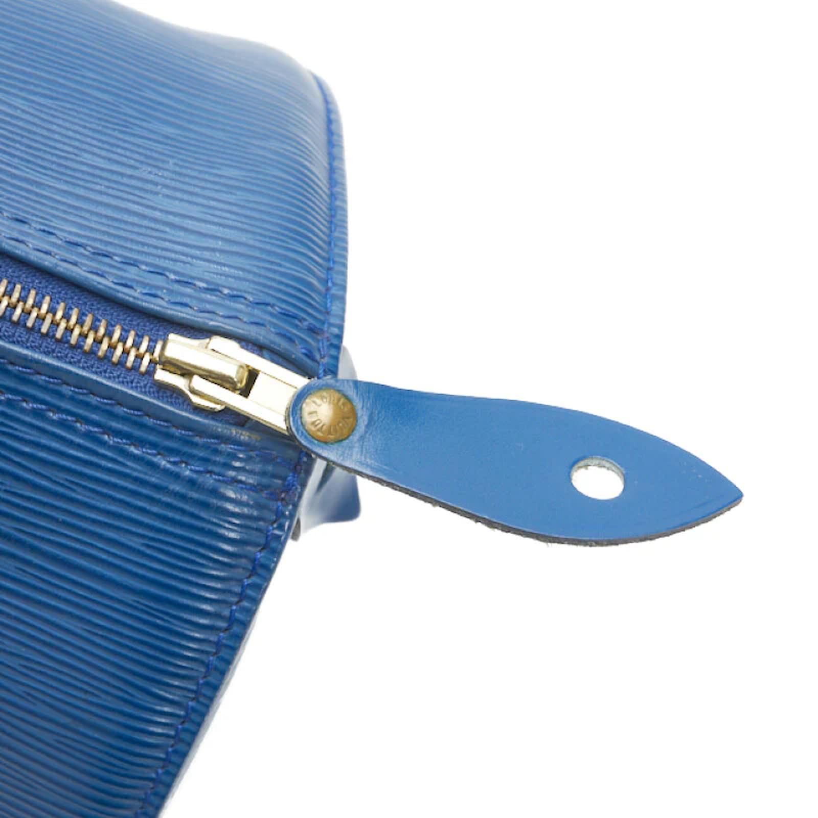 Louis Vuitton Epi Speedy 30 M43005 Blue Leather Pony-style calfskin  ref.957362 - Joli Closet