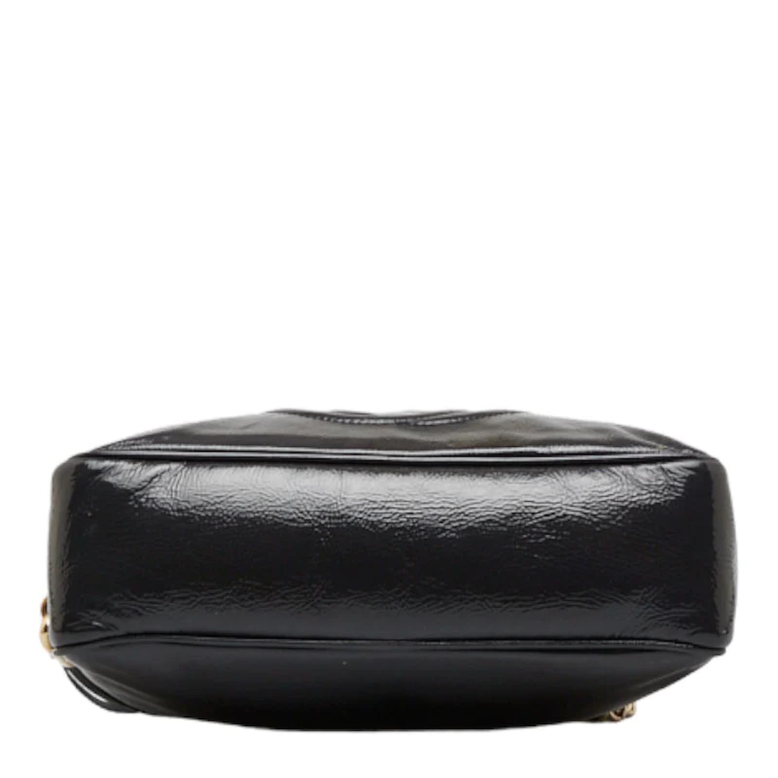 Gucci Soho Chain Shoulder Bag 308983 Black Leather Pony