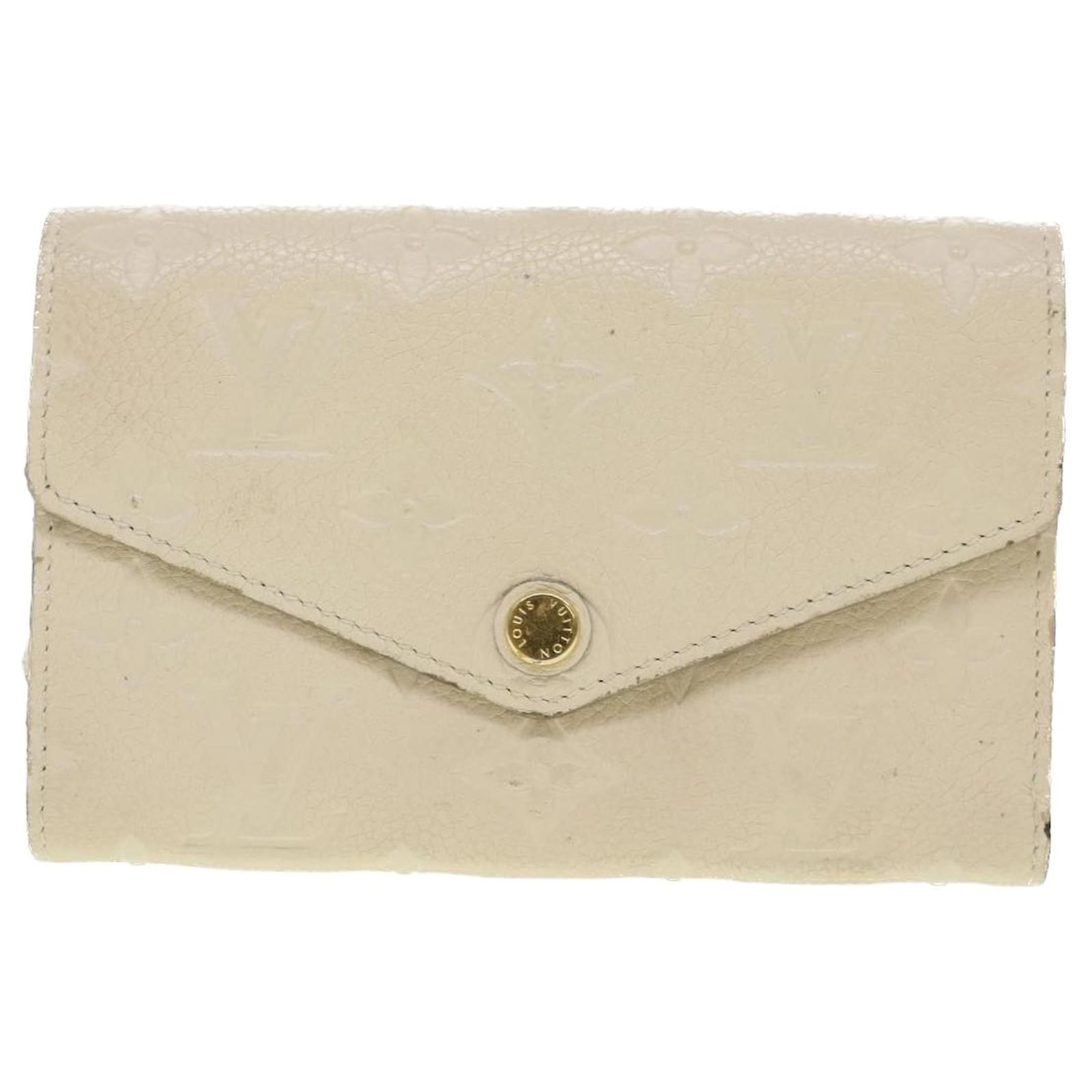 Louis Vuitton Cream Monogram Empreinte Leather Sarah Wallet