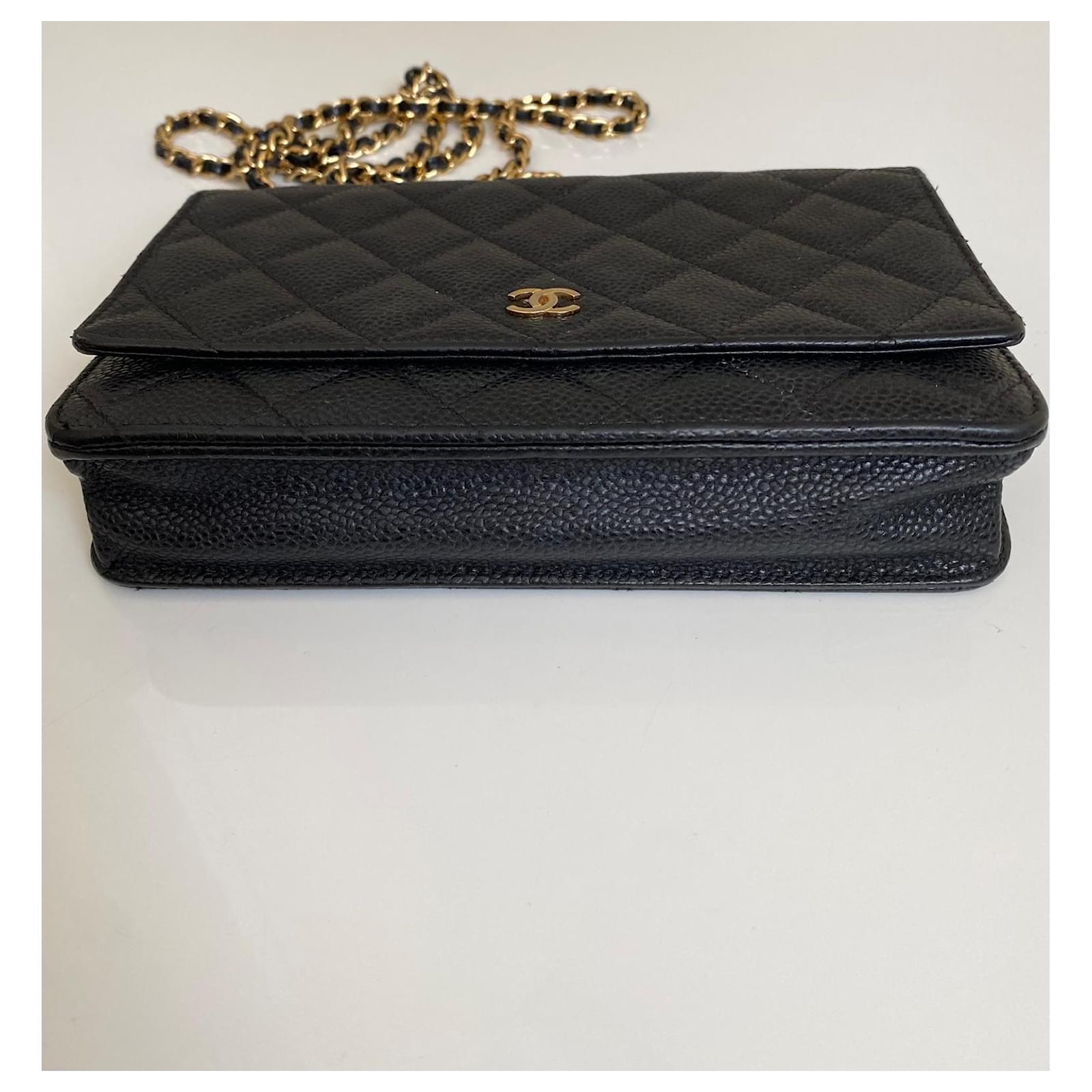 Chanel Classic Wallet On Chain WOC Black Leather ref.957610 - Joli