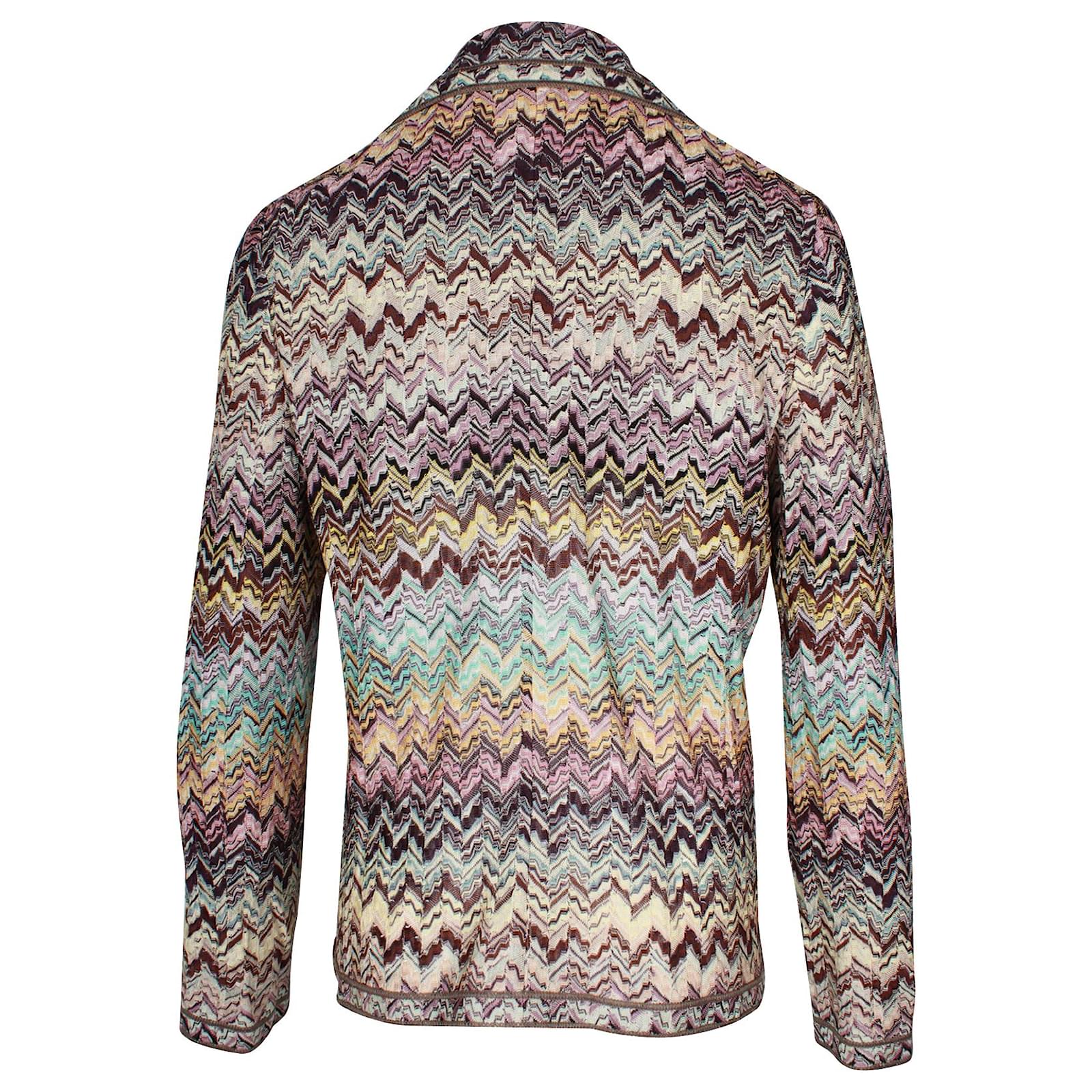 Missoni Giacca in maglia con stampa a zig-zag in rayon multicolor