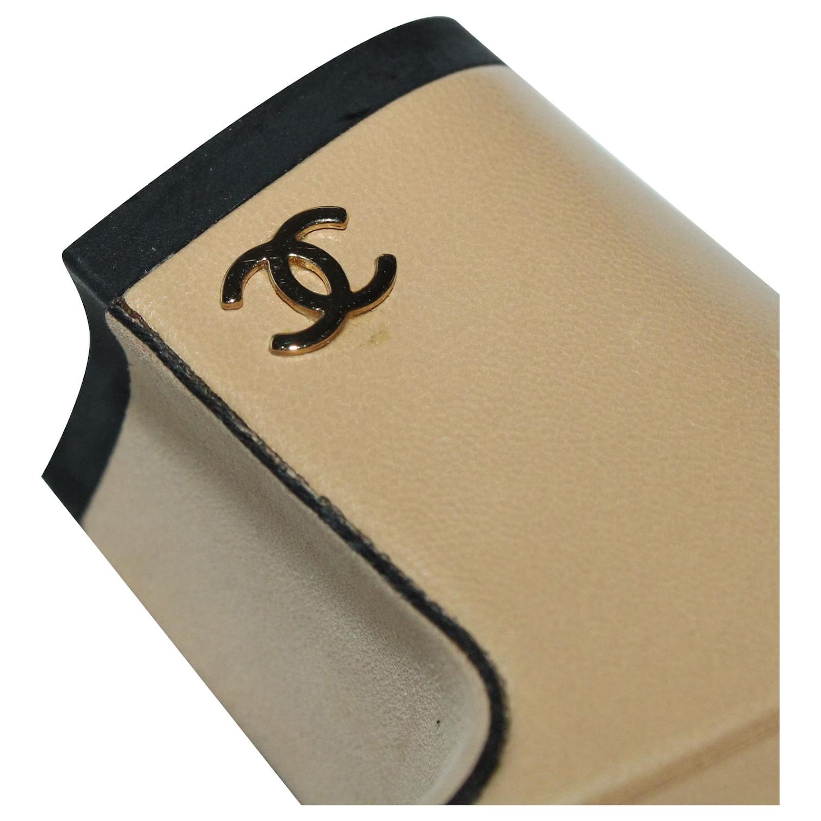 Heels Chanel Chanel Slingback Pumps in Beige Goatskin Leather Size 35.5 EU