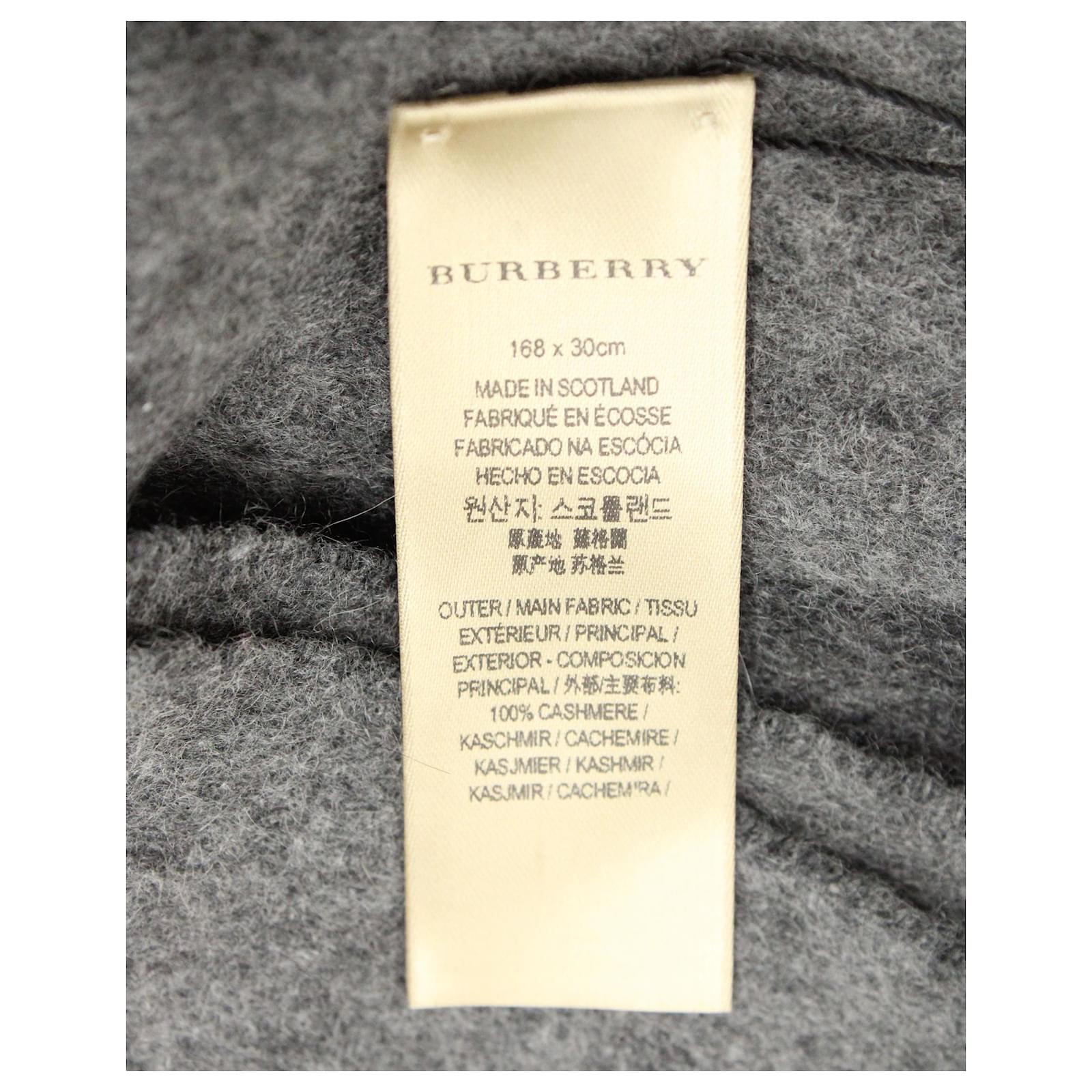 BURBERRY: cashmere scarf - Grey  Burberry scarf 8016395 online at