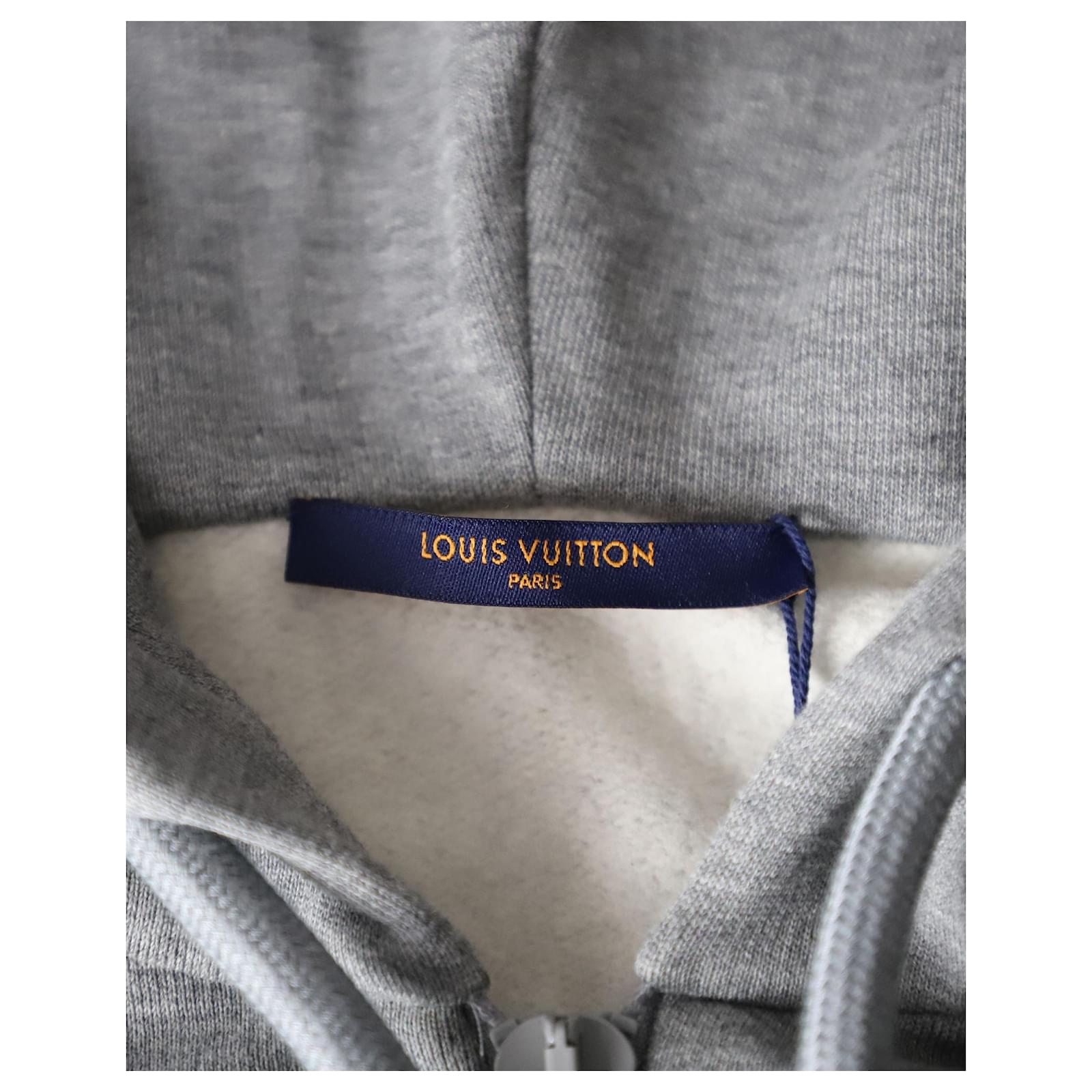 Louis Vuitton 3D LV Graffiti Embroidered Zipped Hoodie 1AA4X5, Grey, L