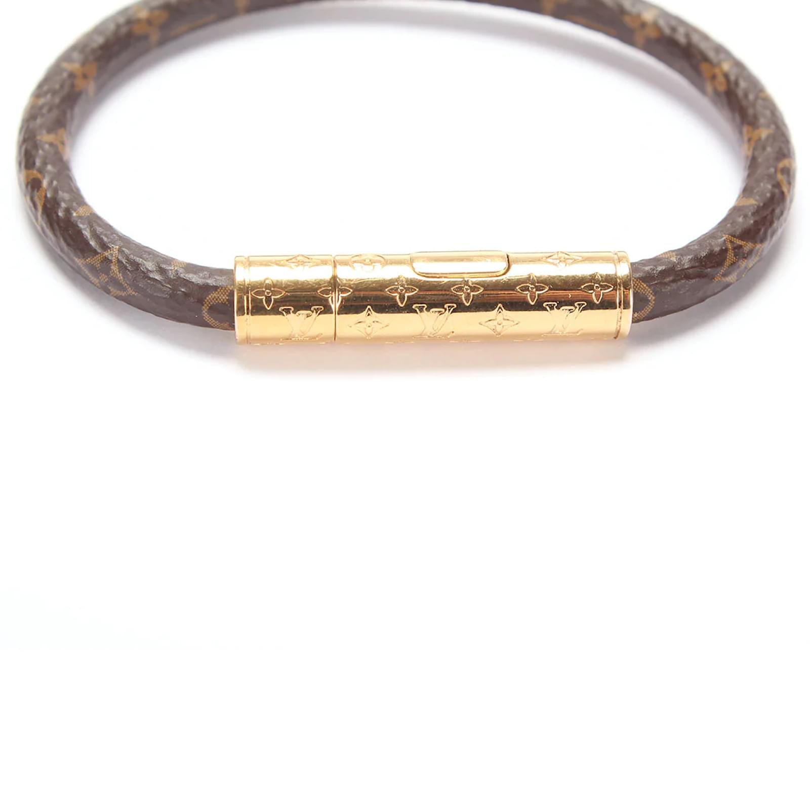 Louis Vuitton Monogram Keep It Bracelet Brown Cloth