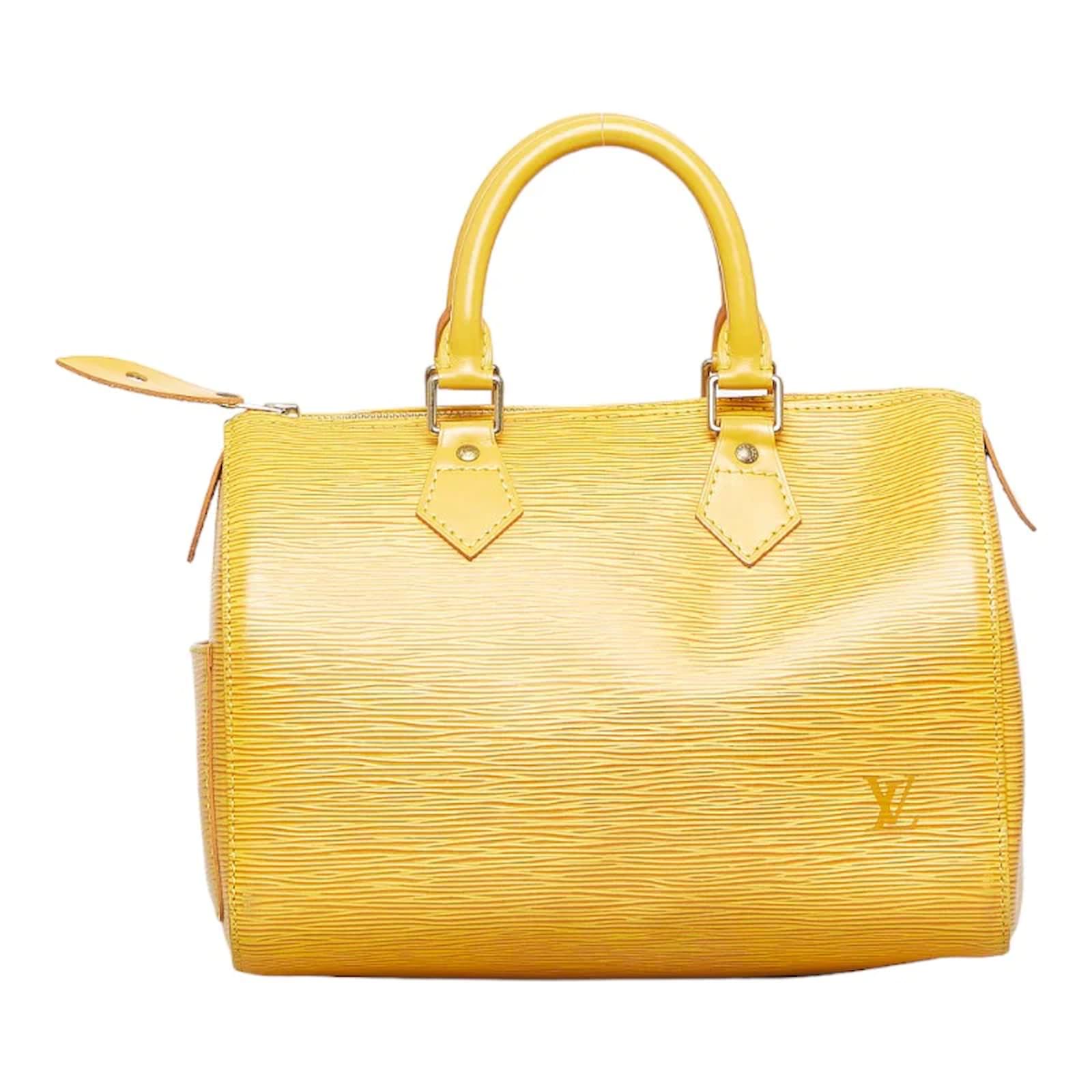 Louis Vuitton Epi Speedy 25 M43019 Yellow Leather Pony-style calfskin  ref.958049 - Joli Closet