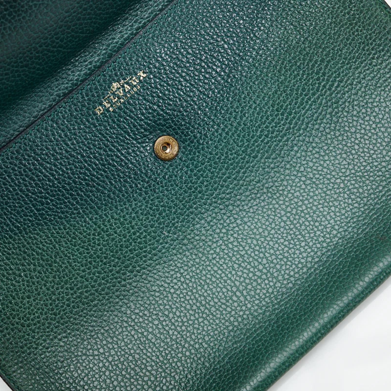 Delvaux Leather Clutch Bag Green Pony-style calfskin ref.988386 - Joli  Closet
