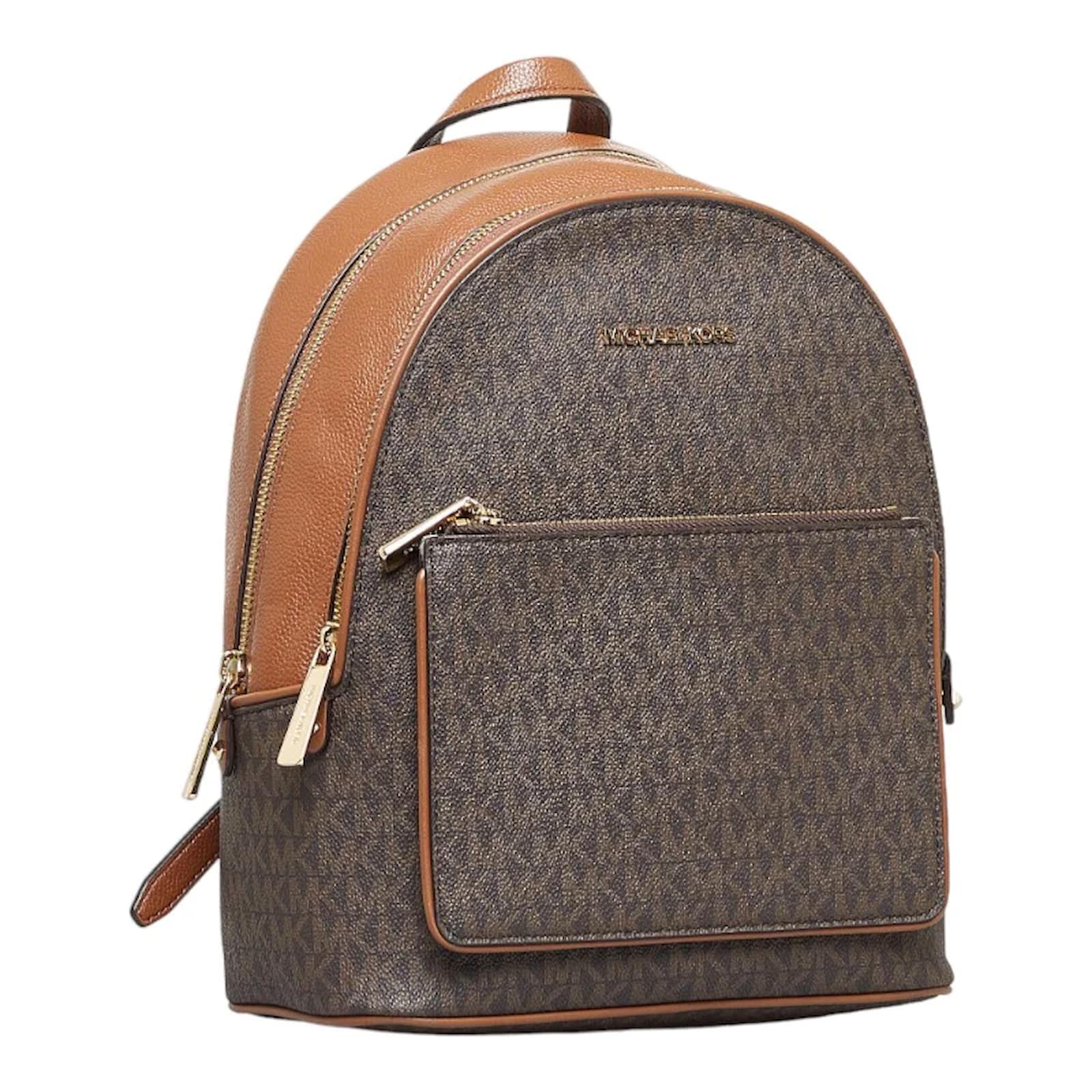 Michael Kors Monogram Kenly Backpack Brown Cloth ref.958648 - Joli Closet