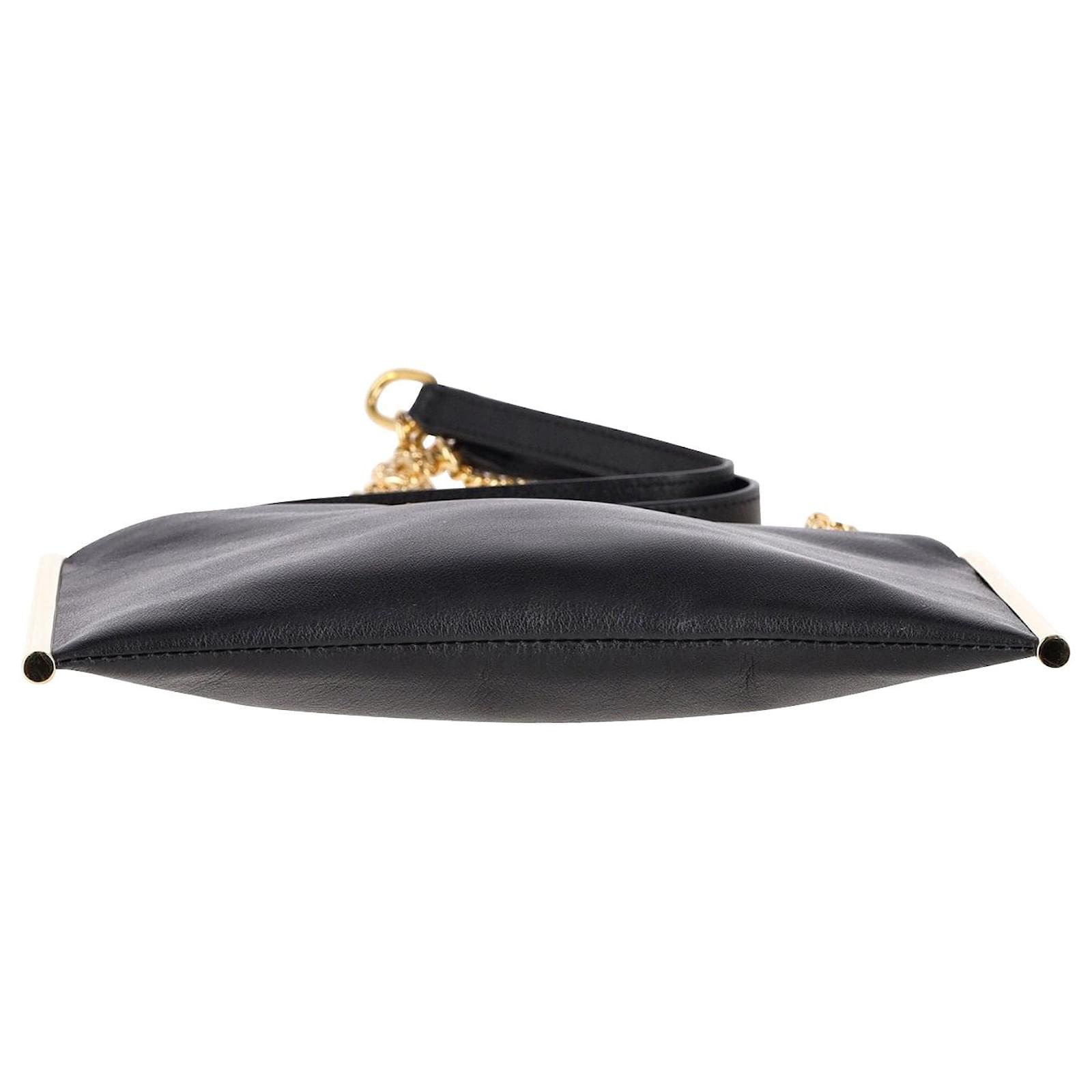 Chloé Chloe Roy Clutch Chain Shoulder Bag in Black Calfskin Leather  Pony-style calfskin ref.959019 - Joli Closet