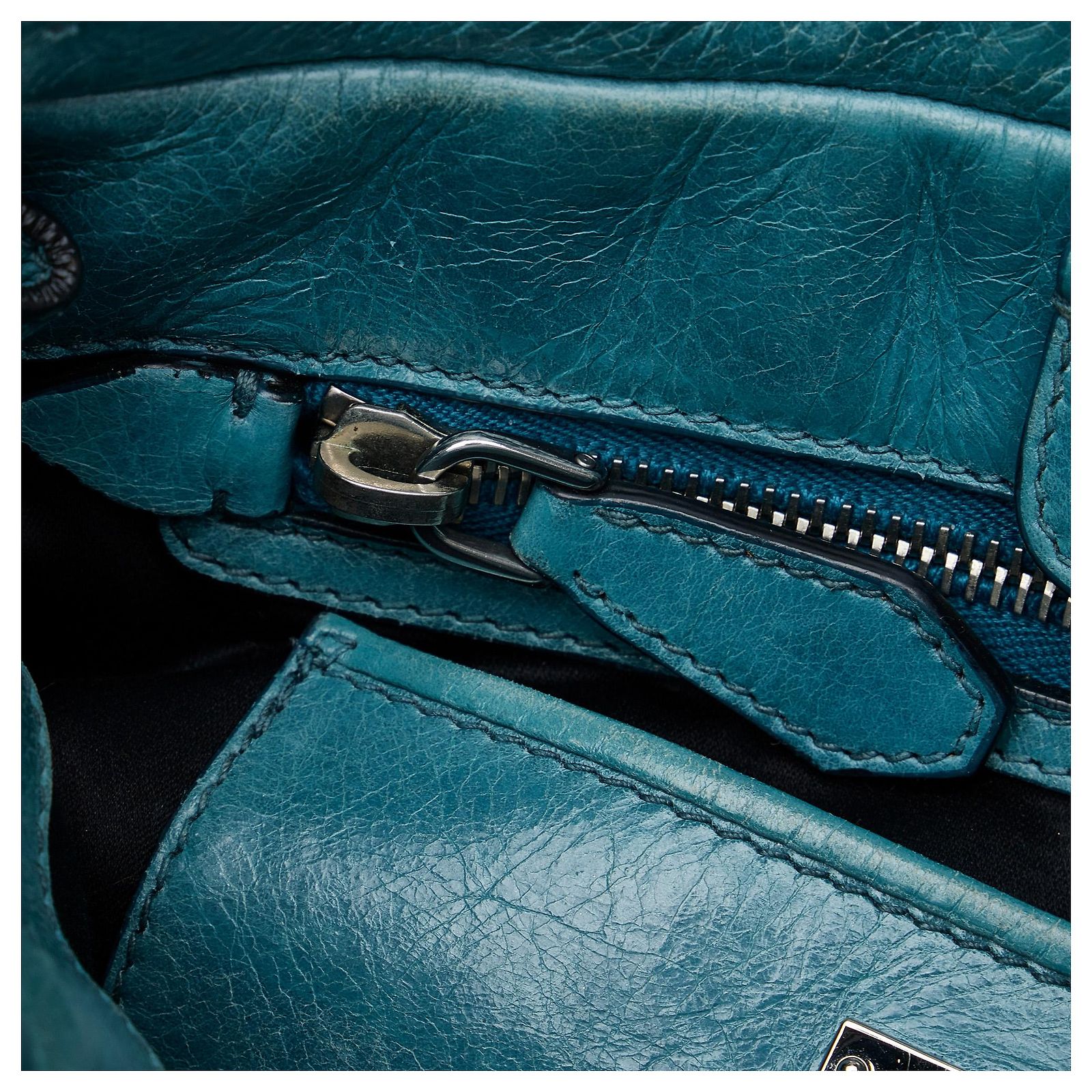 Miu Miu Blue Vitello Lux Bow Satchel Turquoise Leather Pony-style 