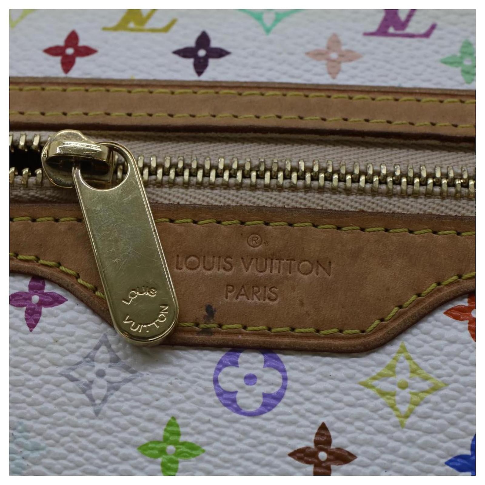 LOUIS VUITTON Monogram Multicolor Pochette GM Pouch White M60027 LV Auth  44740