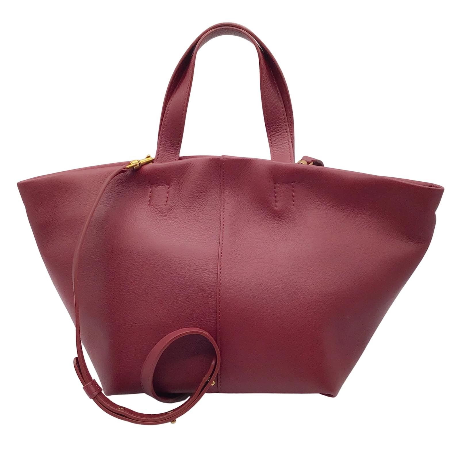 Mansur Gavriel Large Leather Tote Bag In Cammello,rosa