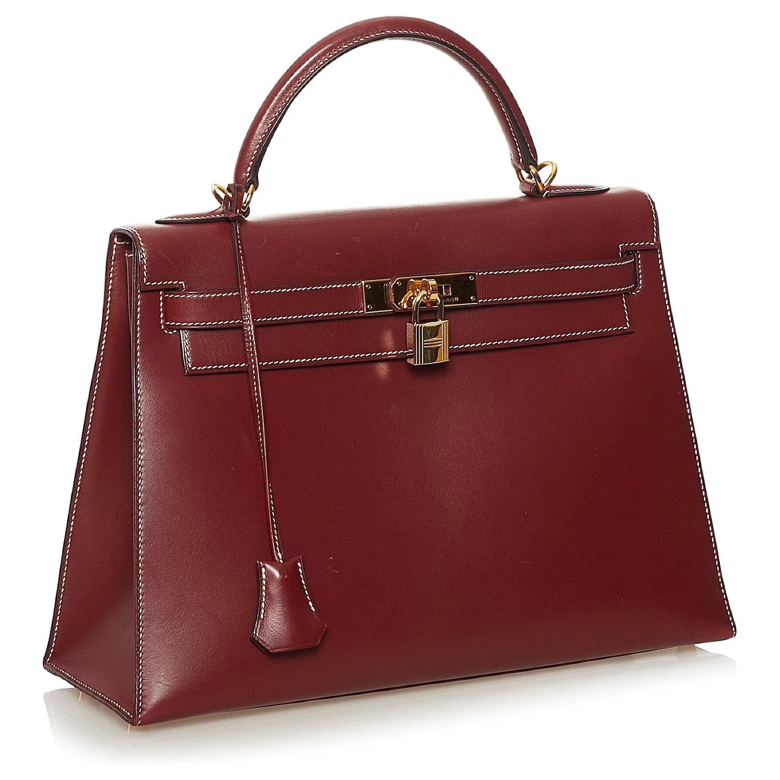 Hermès Hermes Red Box Calf Kelly Sellier 32 Leather Pony-style calfskin  ref.960003 - Joli Closet