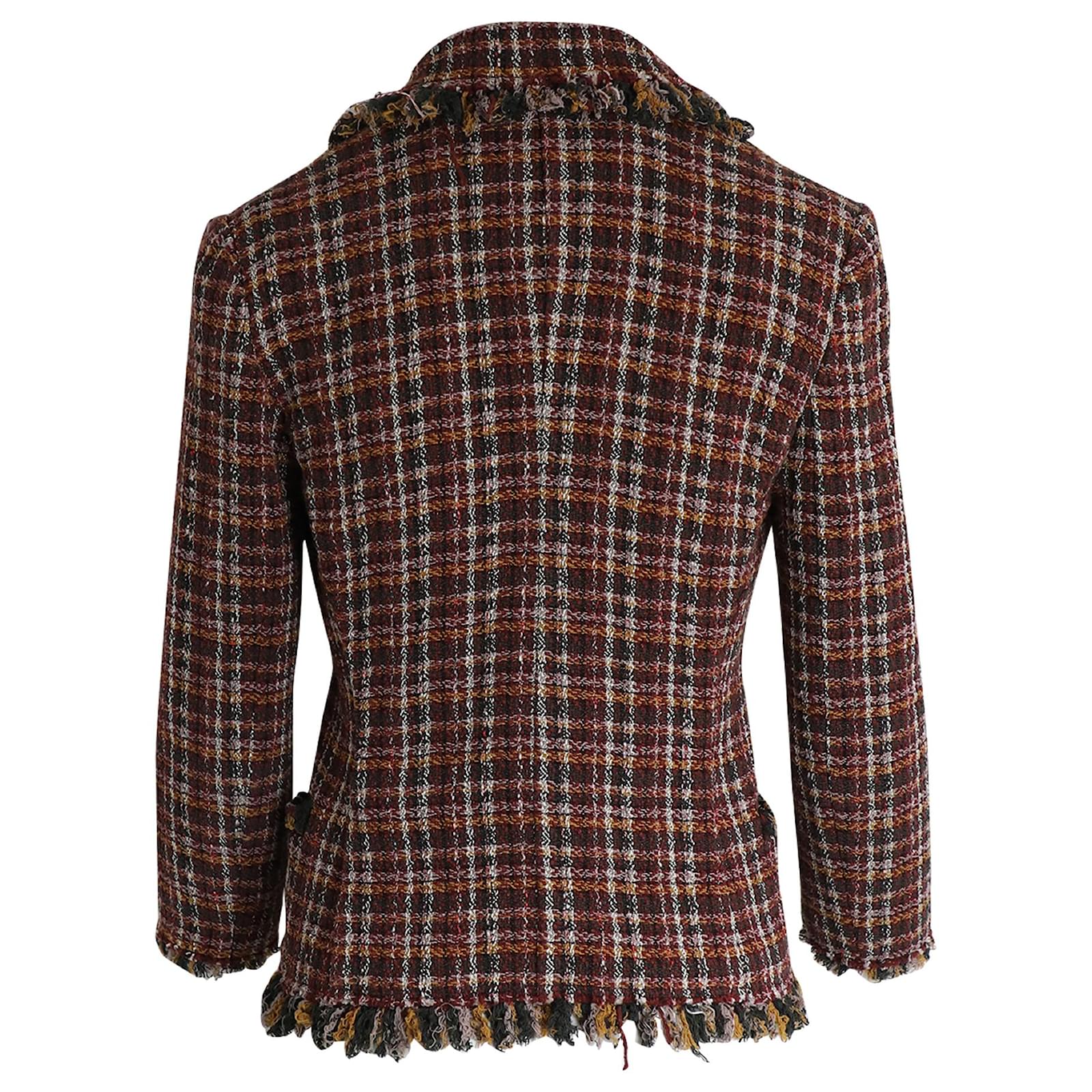 Isabel Marant Etoile Nicole Checked Tweed Double Breasted Blazer in Multicolor Cotton Python print ref.960131 Joli Closet