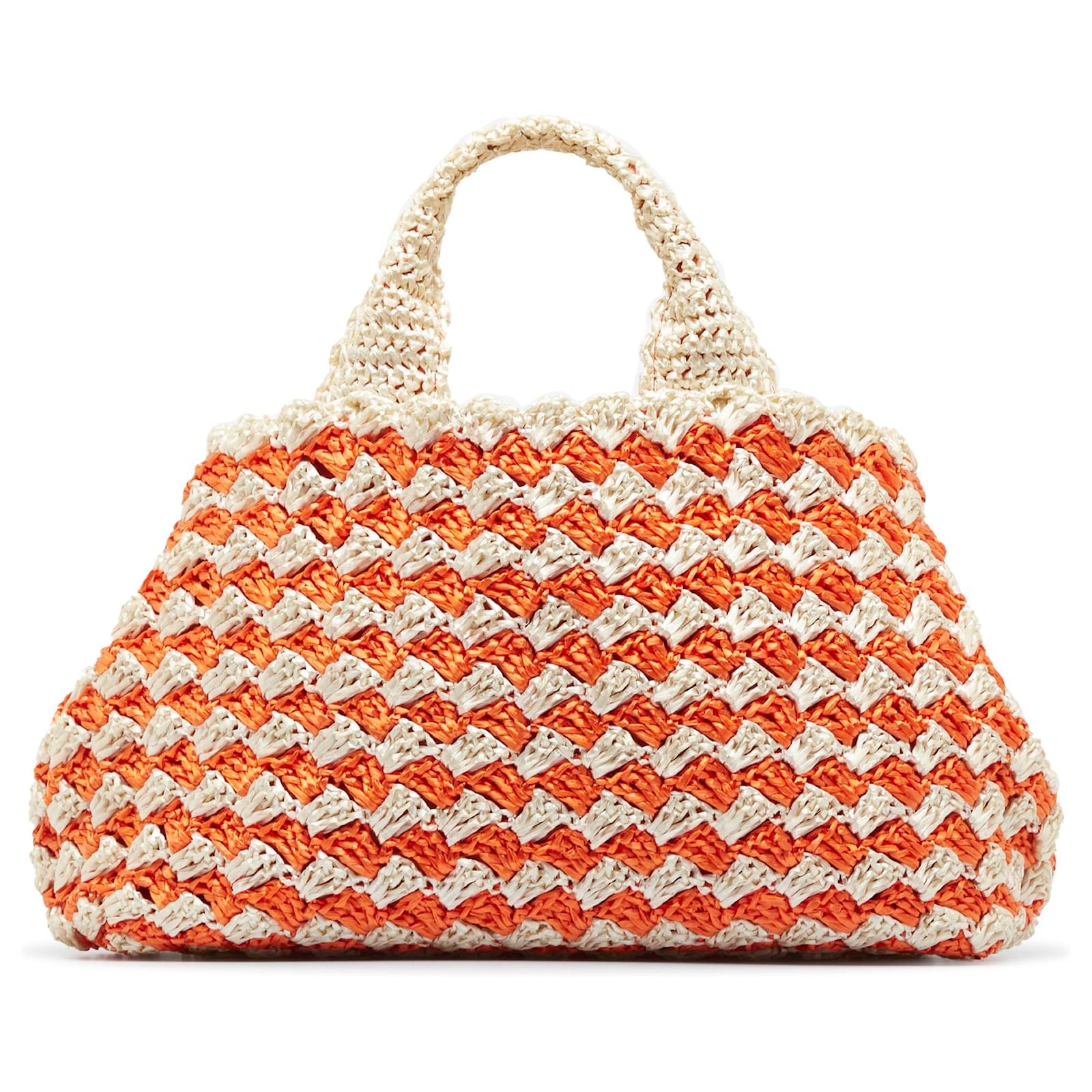 Tote Braune Prada-Basttasche Beige Joli Closet