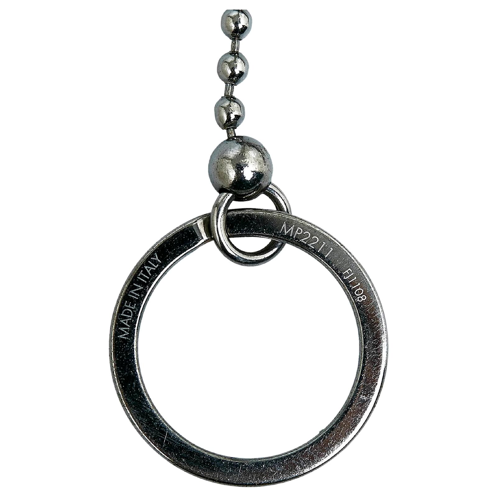 Louis Vuitton Black Leather Key Ring Silvery Metal Pony-style calfskin  ref.960959 - Joli Closet