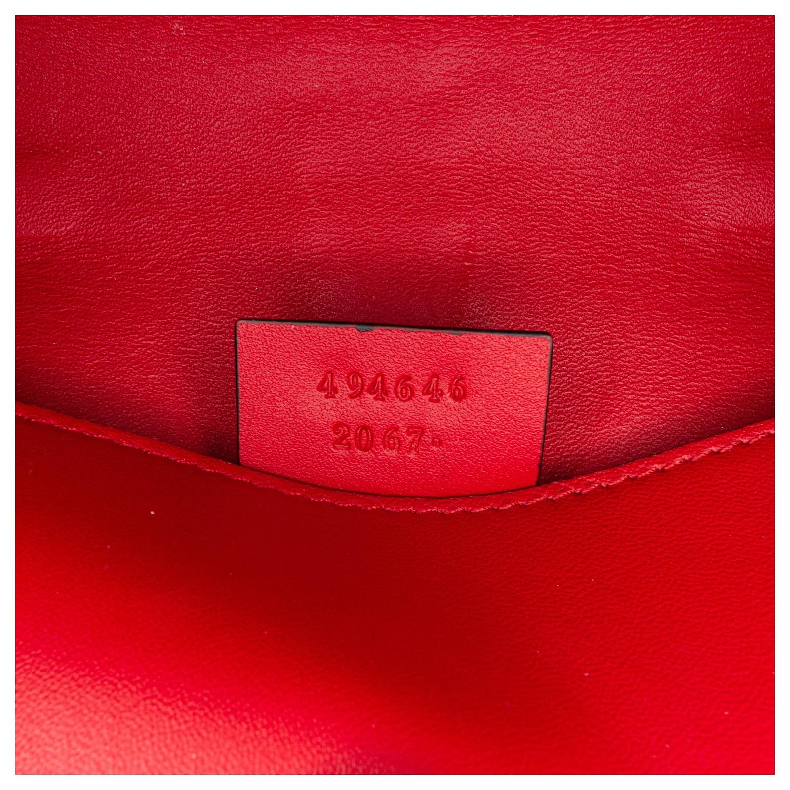 Gucci Sylvie Crossbody Bag Super Mini Red Leather Gold - Red in 2023