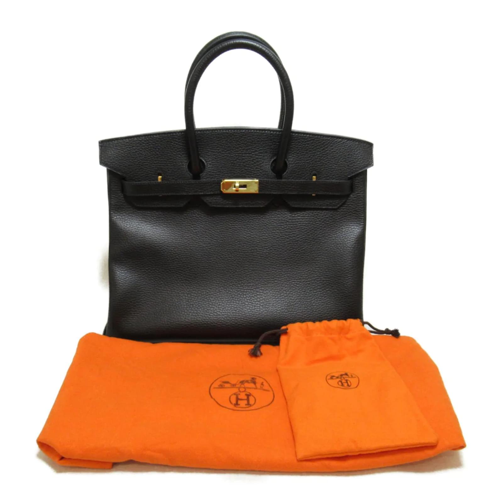 Hermes Ardennes Leather 35 Birkin Bag Black