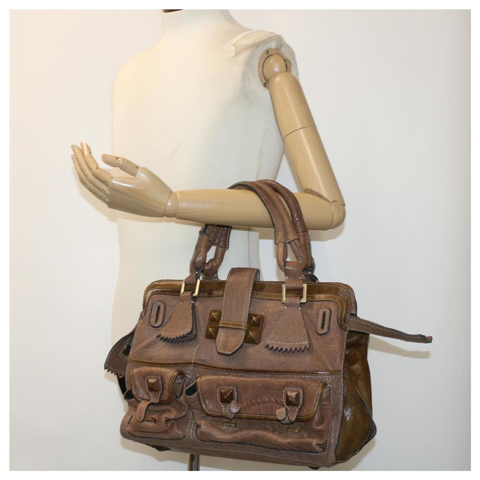Chloé Chloe Elvir Handtasche Leder Braun Auth bs6052 (Verkauft 