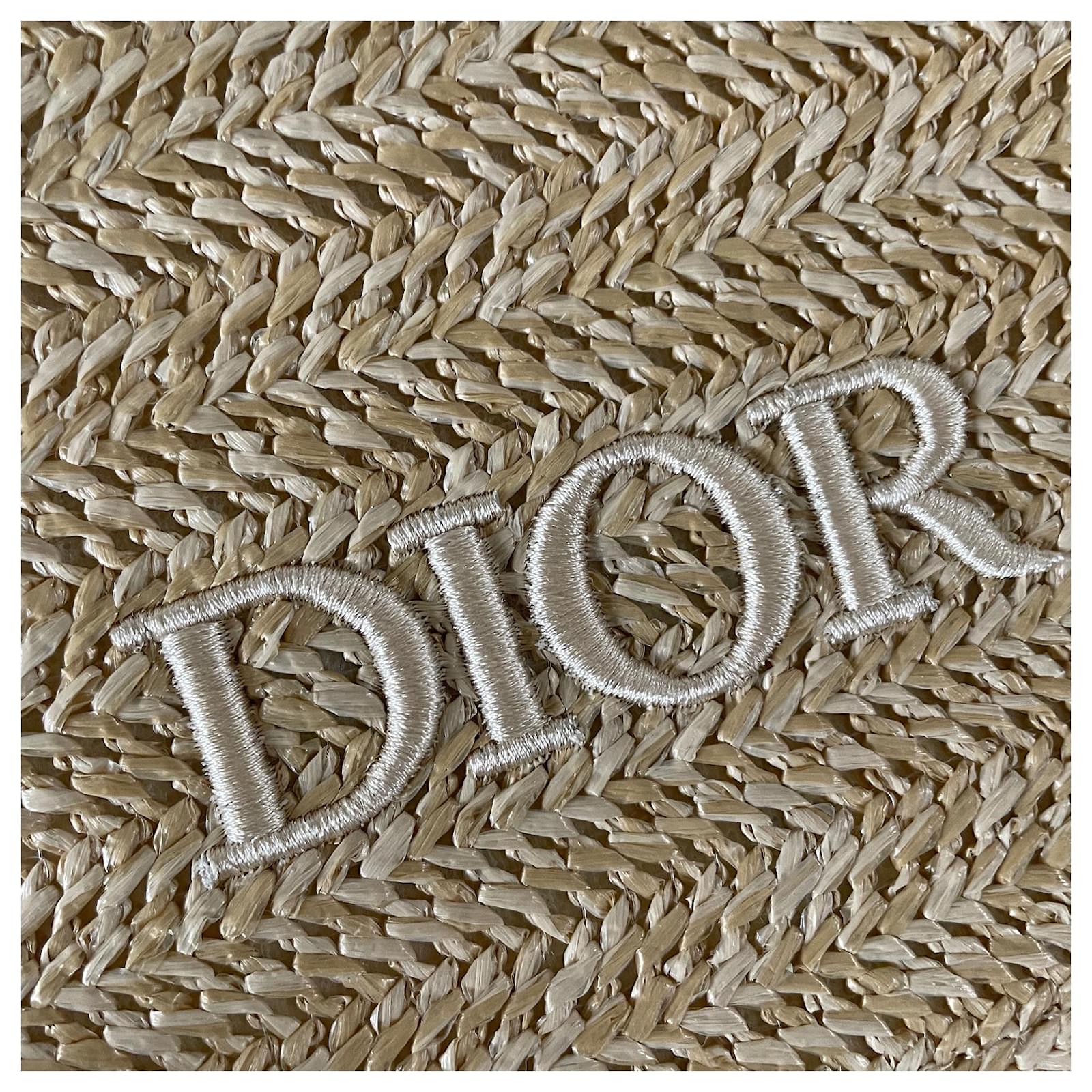 Clutch bag Dior Yellow in Wicker - 36109465