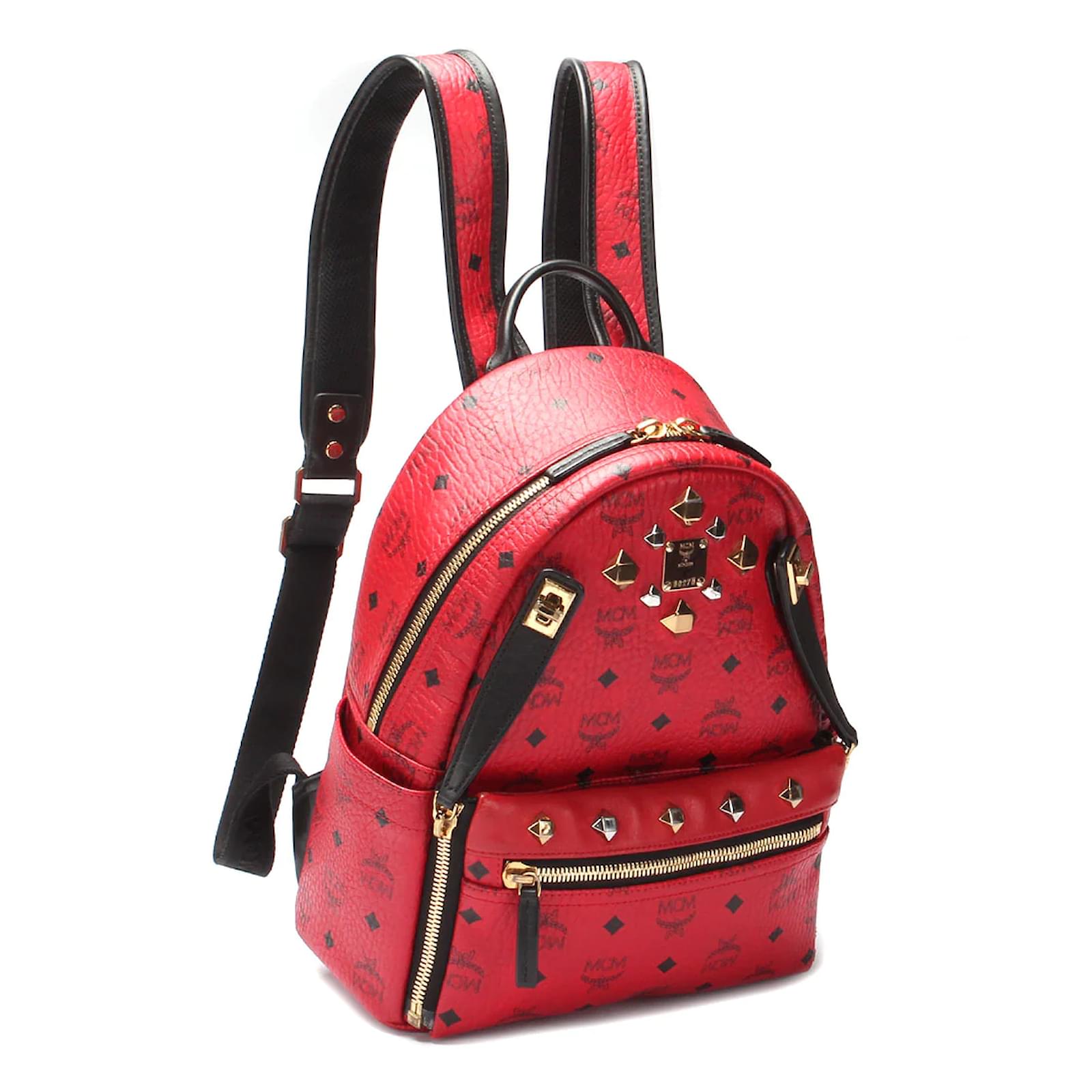 MCM, Bags, Mcm Stark Backpack Ruby Red