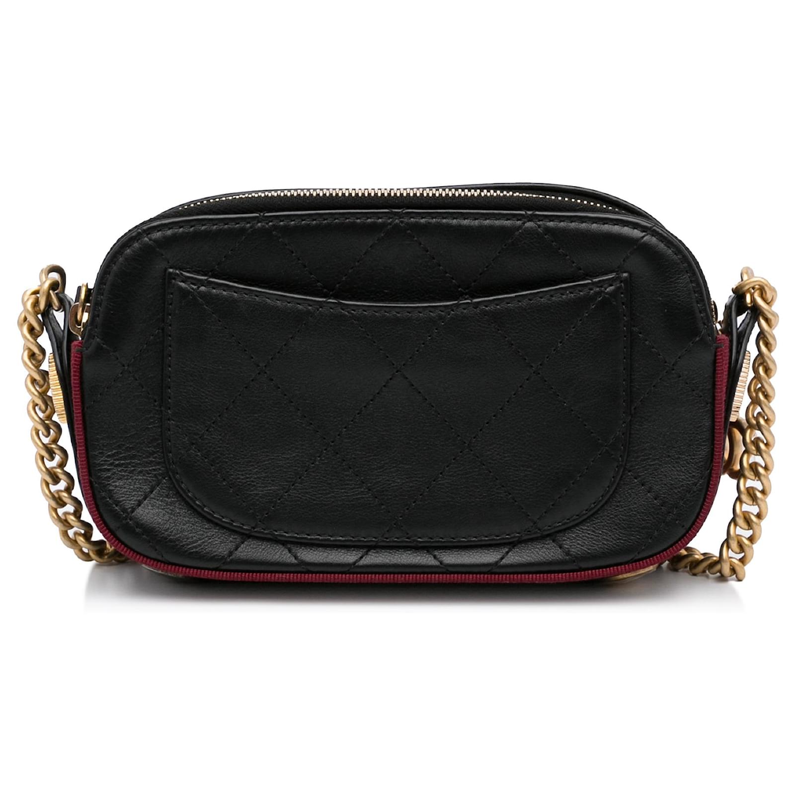 Chanel Black Button Up Double Zip Camera Bag Leather Pony-style calfskin  ref.962140 - Joli Closet