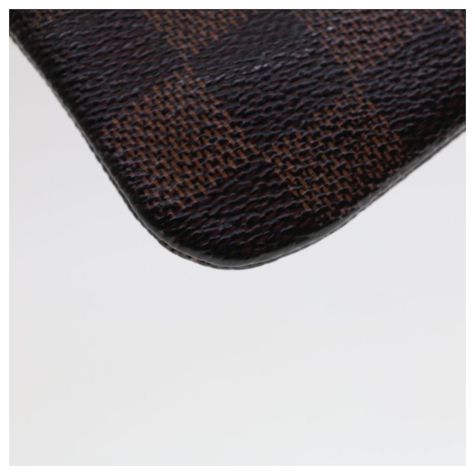 LOUIS VUITTON Pochette Cles Damier Ebene Canvas Brown N62658