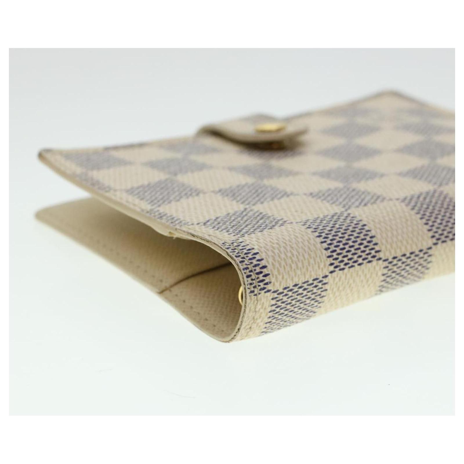 LOUIS VUITTON Damier Azur Agenda PM Day Planner Cover R20706 LV Auth 37291